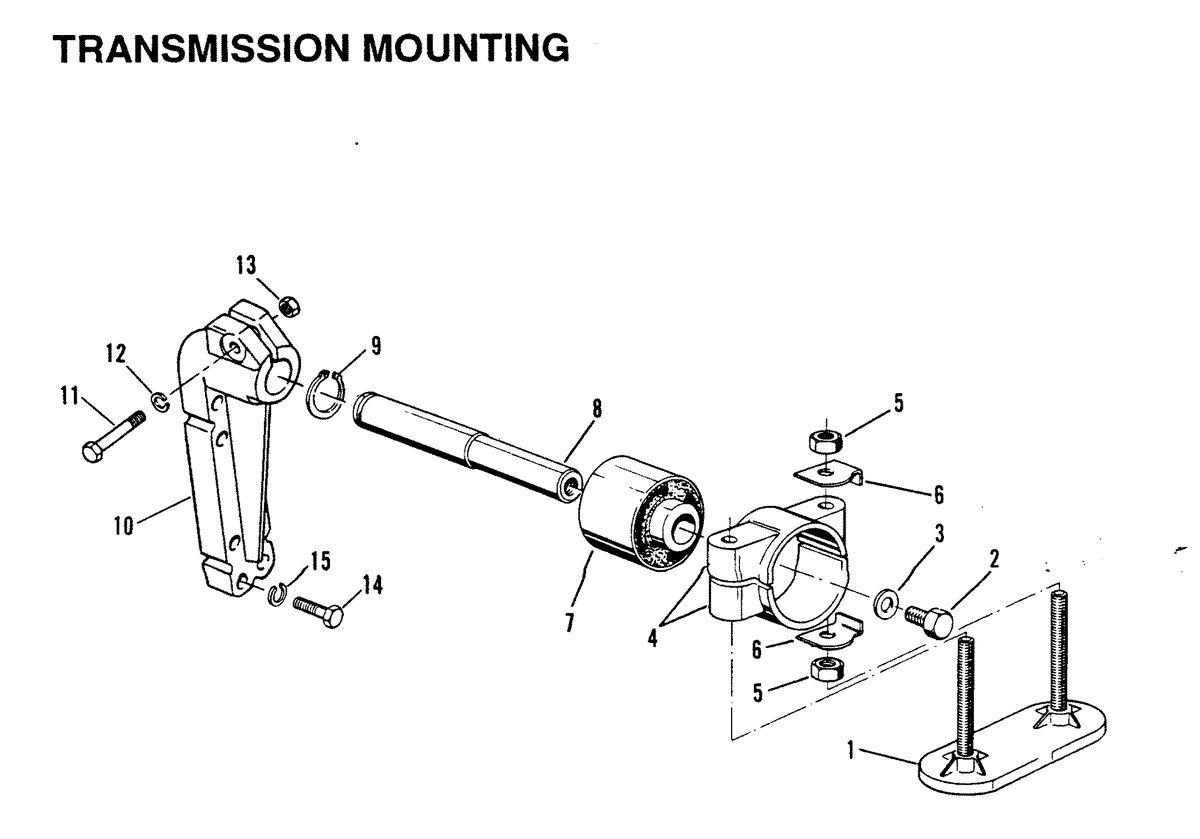 MERCRUISER D-254 TURBO ACDIESEL ENGINE STERN DRIVE/INBOARD TRANSMISSION MOUNTING (INBOARD)