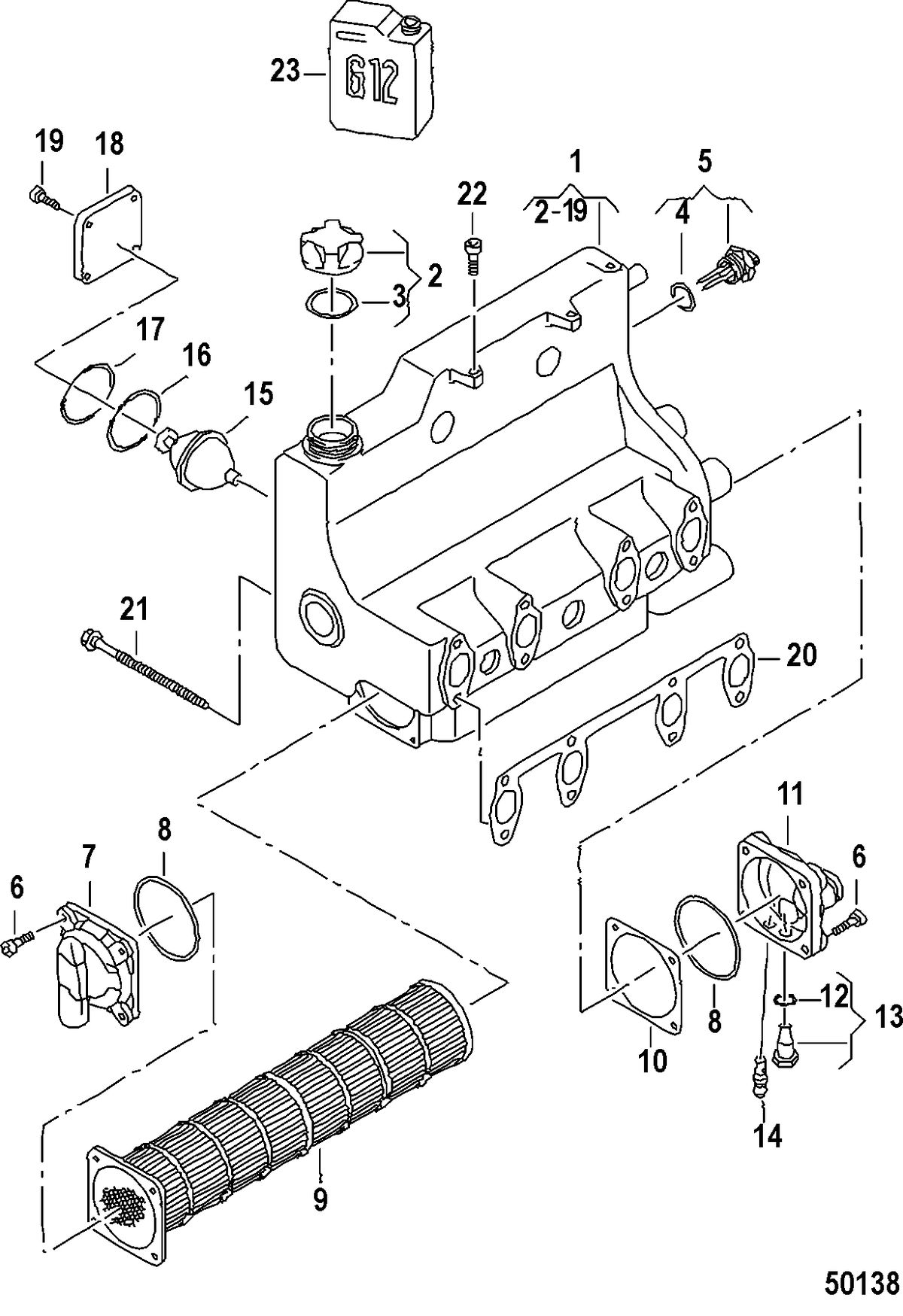 MERCRUISER VW 1.9L RADIATOR