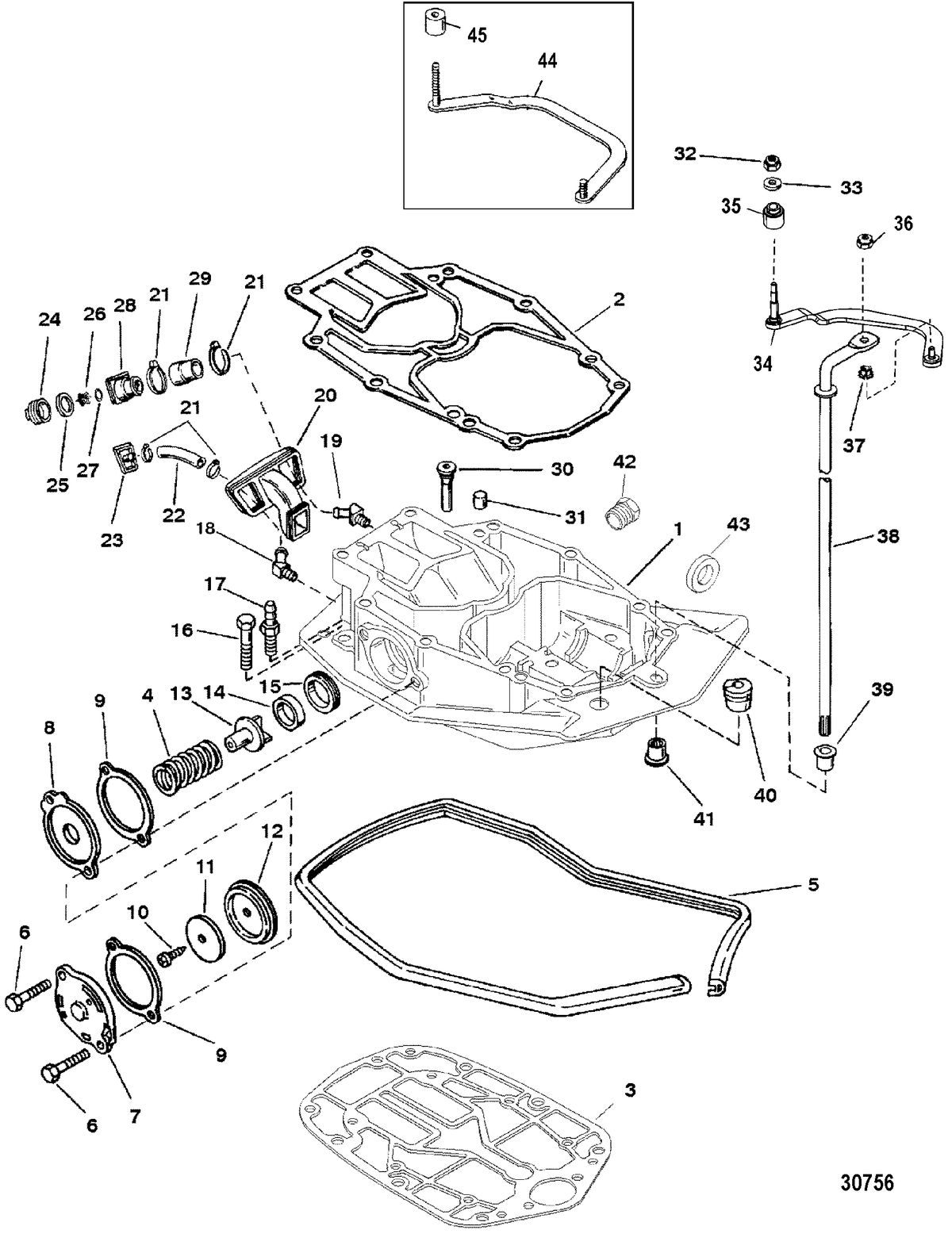 MERCURY 250XB (3.0L EFI) EXHAUST PLATE