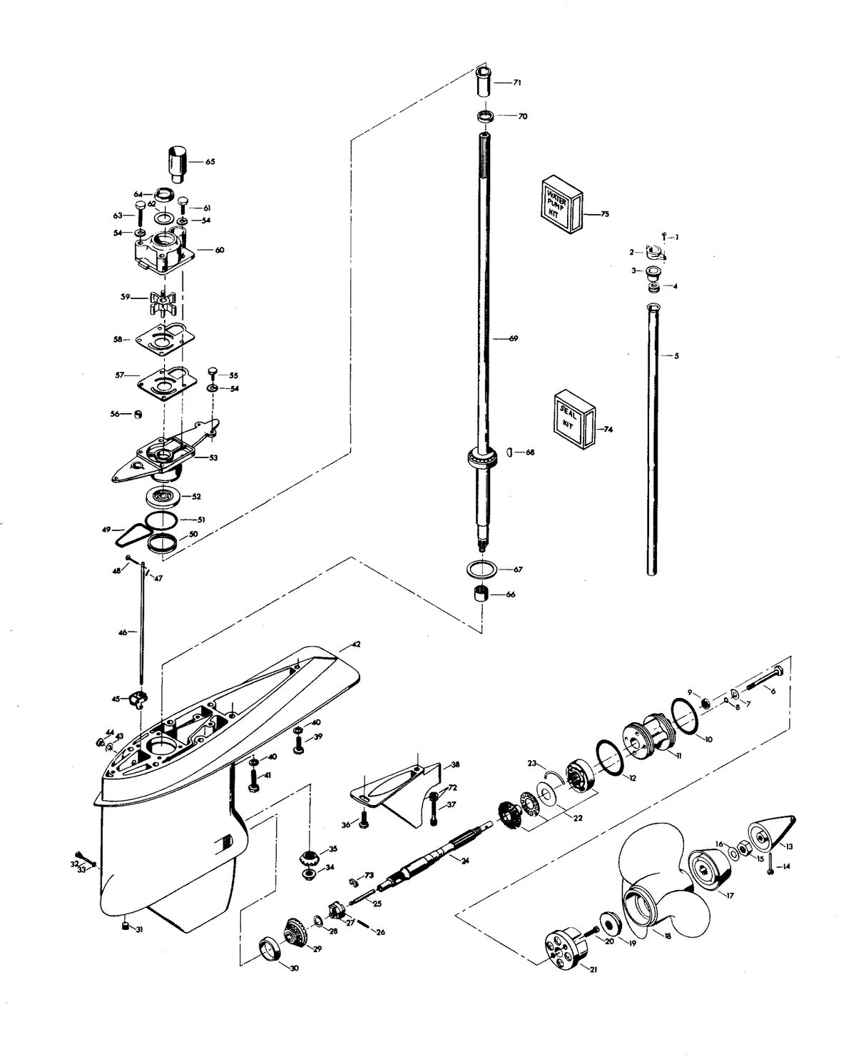 CHRYSLER 75 H.P. GEAR HOUSING