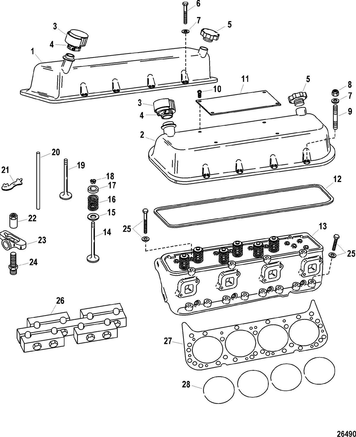 RACE STERNDRIVE 900 SC - DRY SUMP Cylinder Head And Rocker Cover