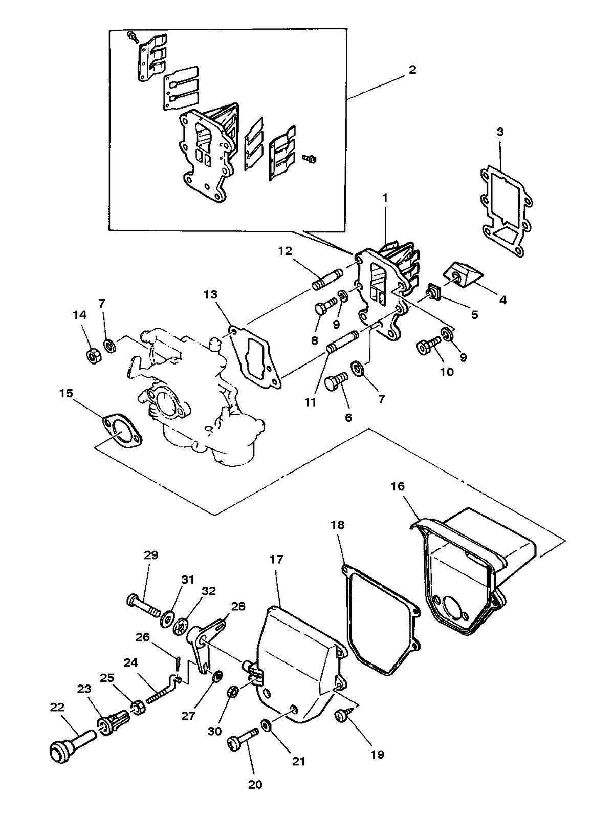 MERCURY/MARINER 15 H.P. K INTAKE MANIFOLD AND CHOKE