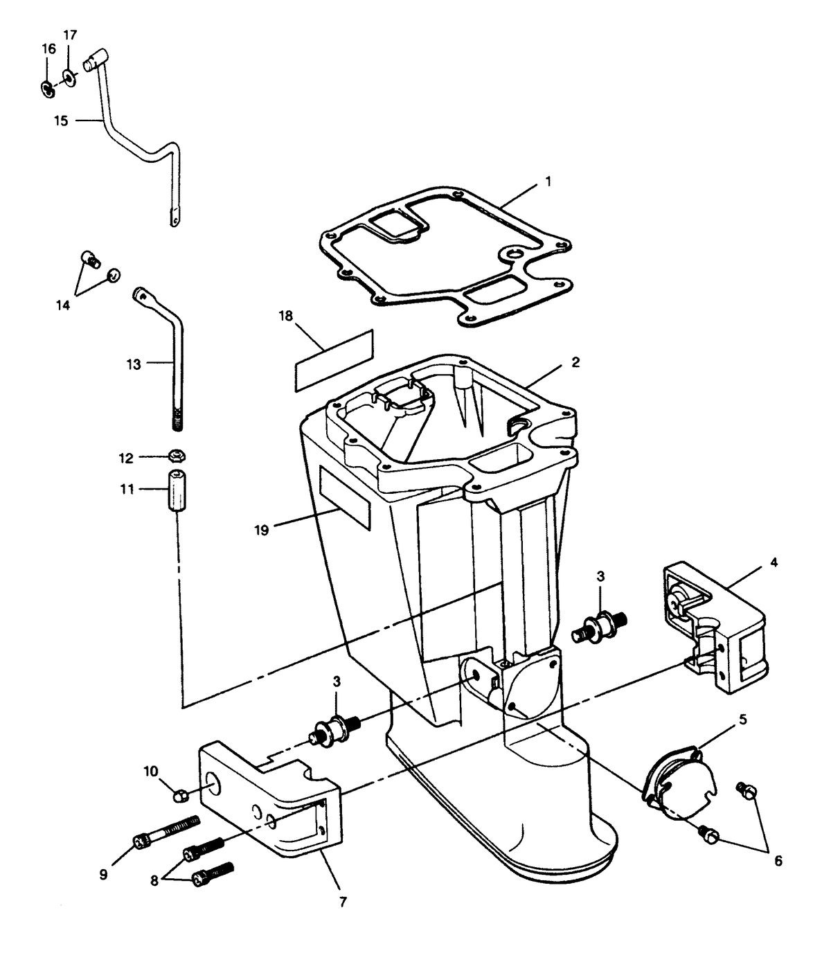 FORCE FORCE 1992 50 H.P. "A" MODELS MOTOR LEG