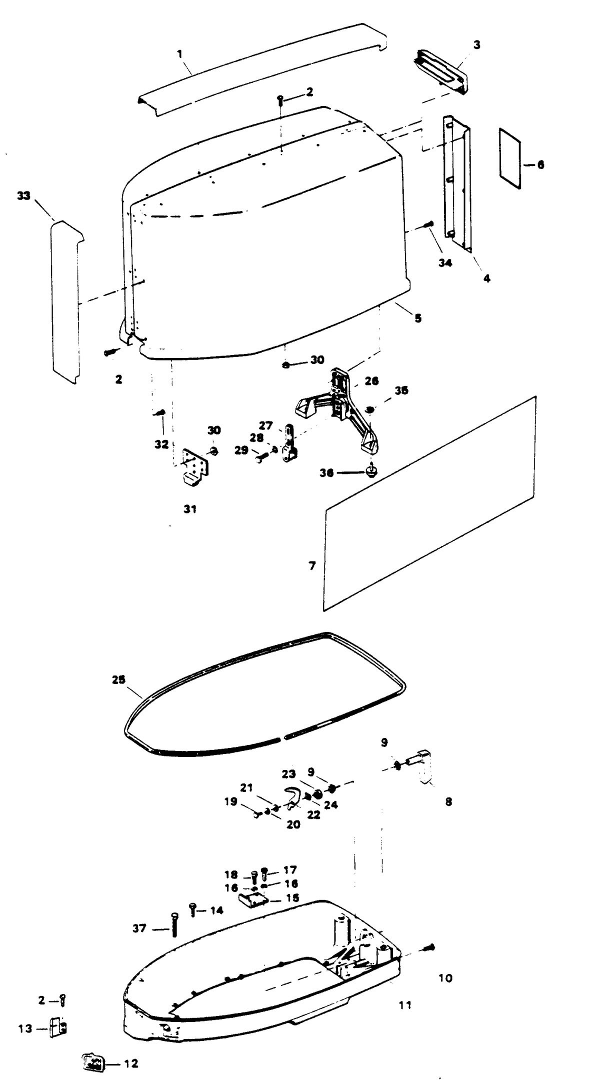 FORCE FORCE 125 H.P. ENGINE COVER AND SUPPORT PLATE