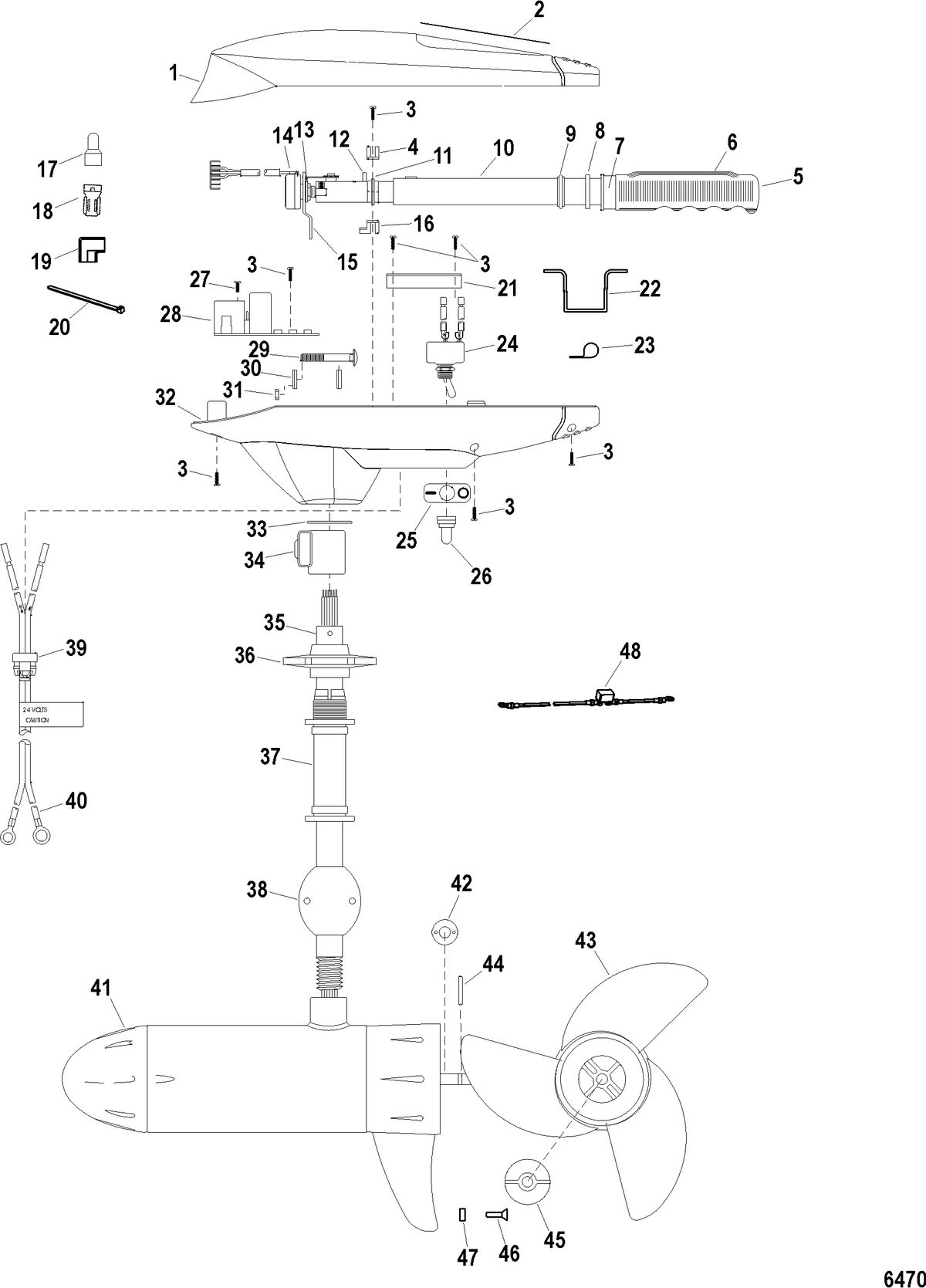 TROLLING MOTOR MOTORGUIDE SALT WATER SERIES Complete Trolling Motor(Model SW109HBD / SW109HBV) (36 Volt)