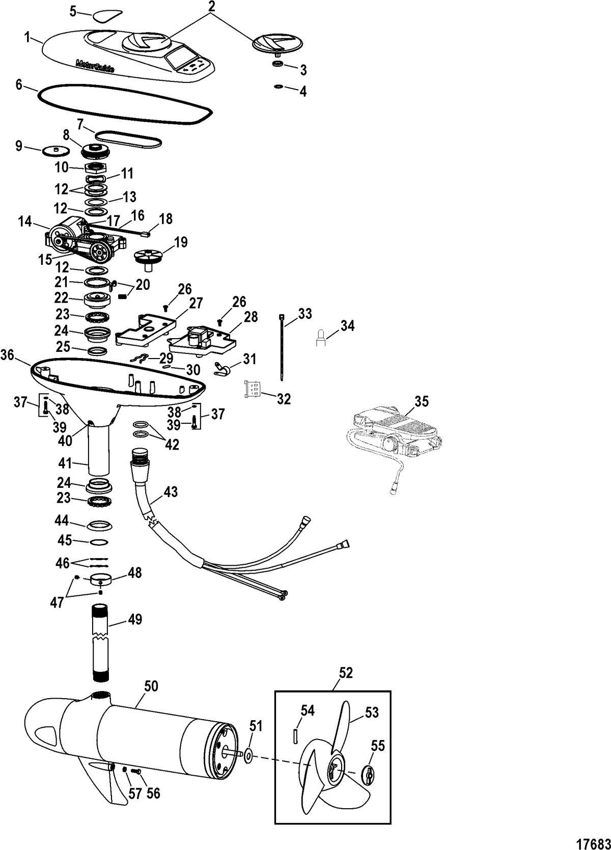 TROLLING MOTOR MOTORGUIDE PTSV SERIES Complete Trolling Motor(Model PTSV82FBD) (24 Volt)