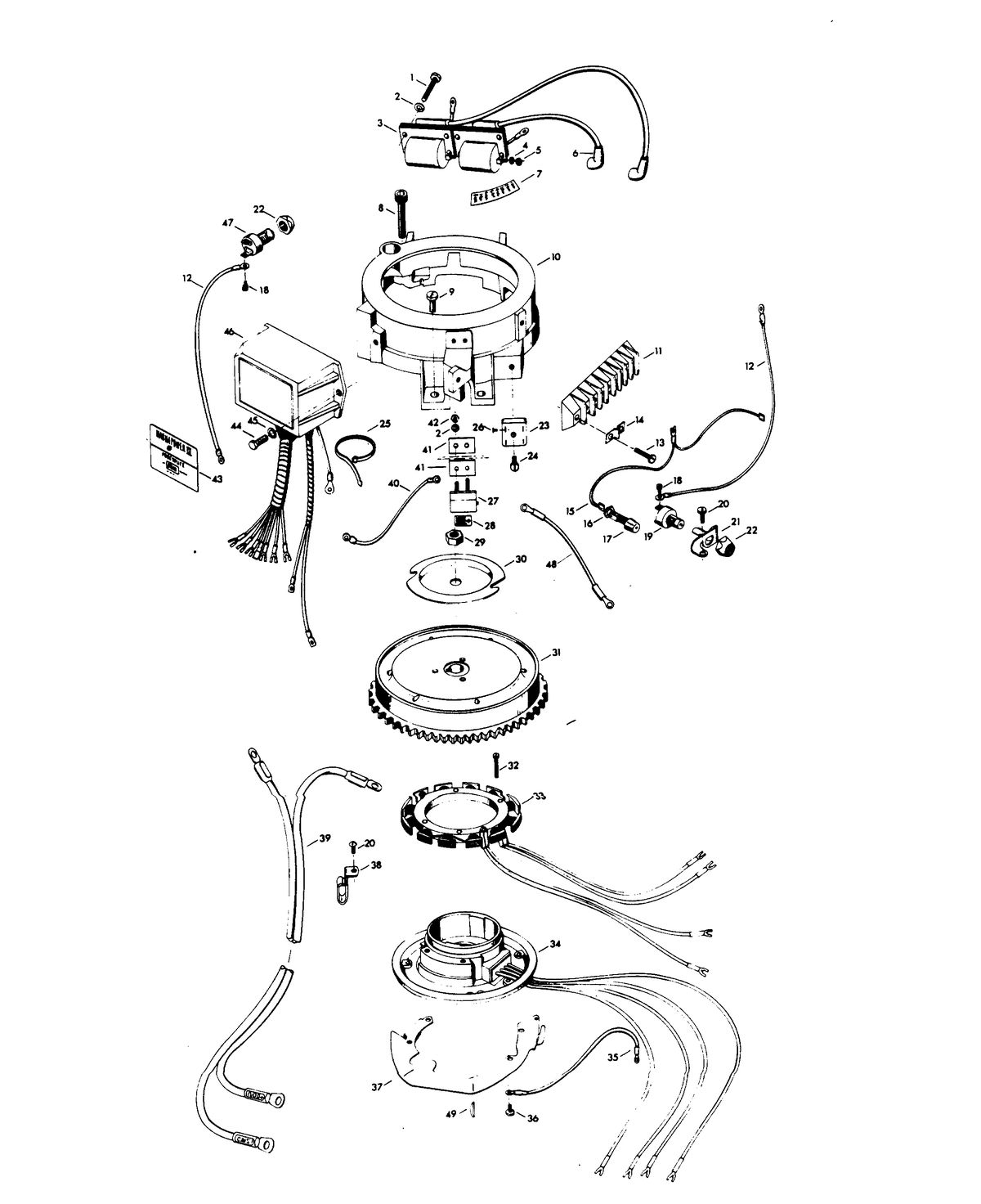 CHRYSLER 9.9 H.P. ELECTRICAL COMPONENTS (C-D ALTERNATOR MODELS)