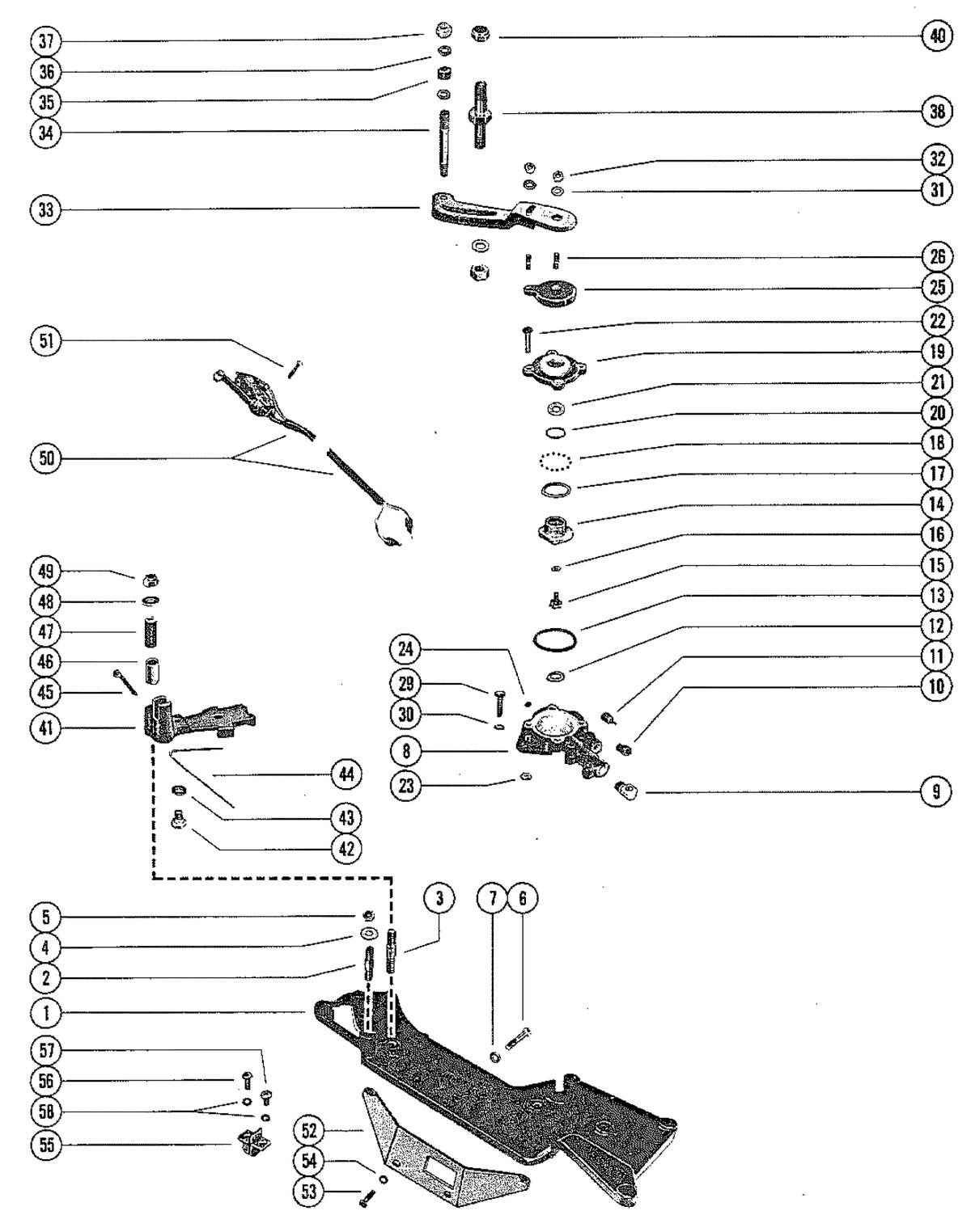 MERCRUISER 898 (STERN DRIVE) 198 (INBOARD) ENGINE SHIFT BRACKET AND REVERSE LOCK VALVE