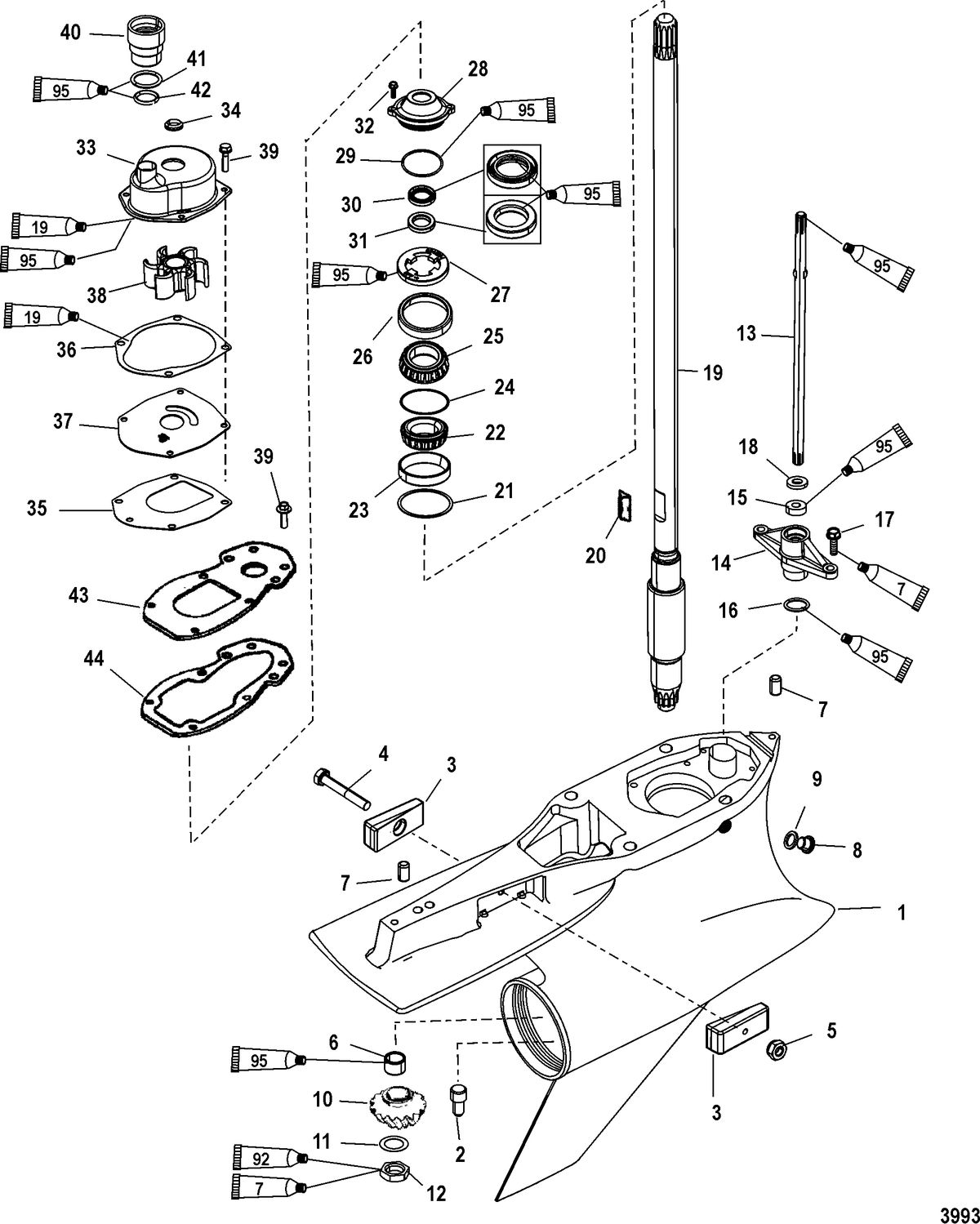 RACE OUTBOARD 250 SPORTXS DFI (3.0L) Gear Housing(Driveshaft) Standard-Sportmaster