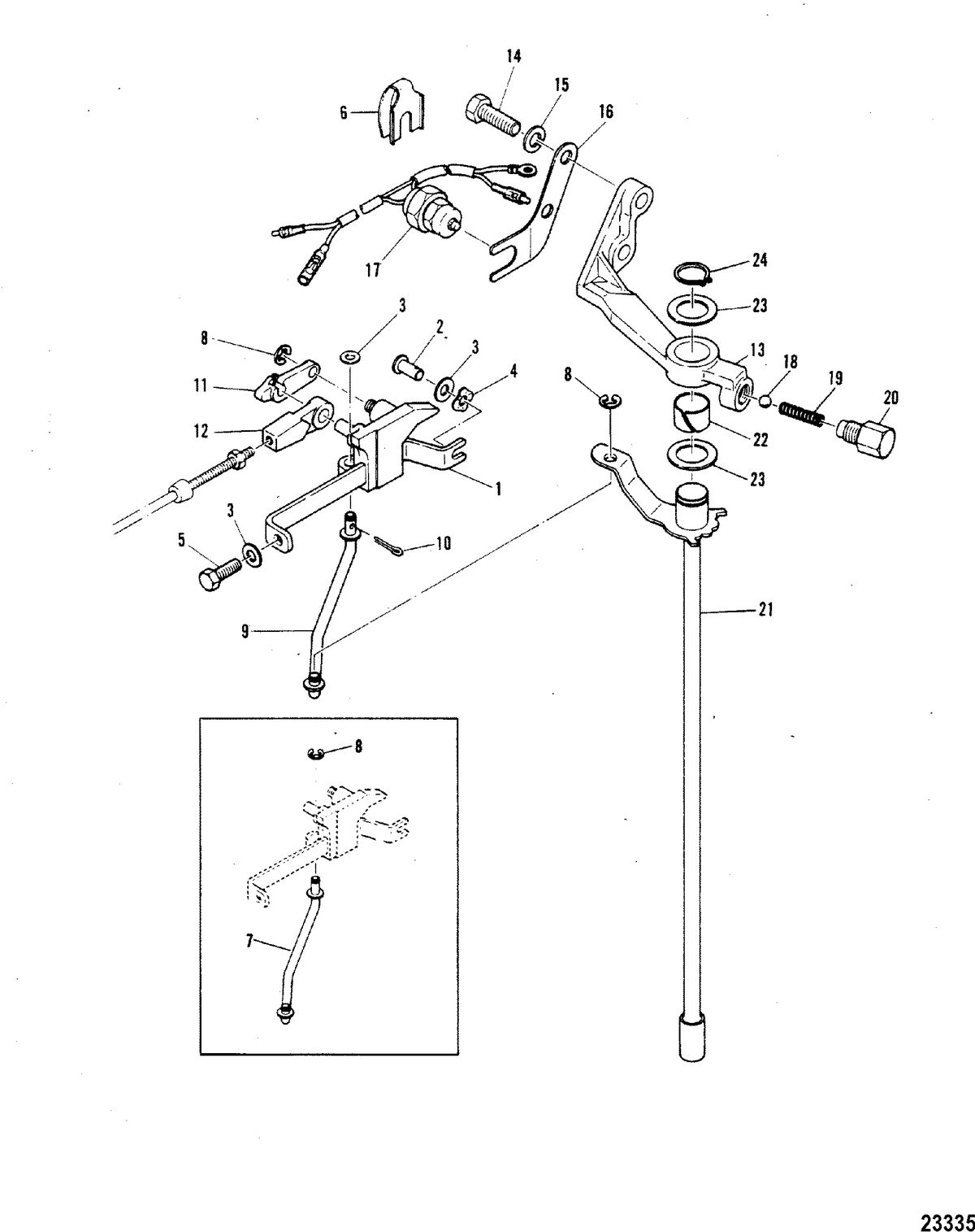 MARINER 60 HORSEPOWER GEAR SHIFT LINKAGE