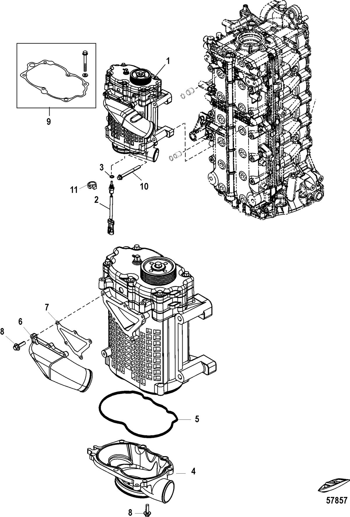 MERCURY/MARINER 200/225/250/275/300 VERADO (4-STROKE)(6 CYLINDER) SuperCharger