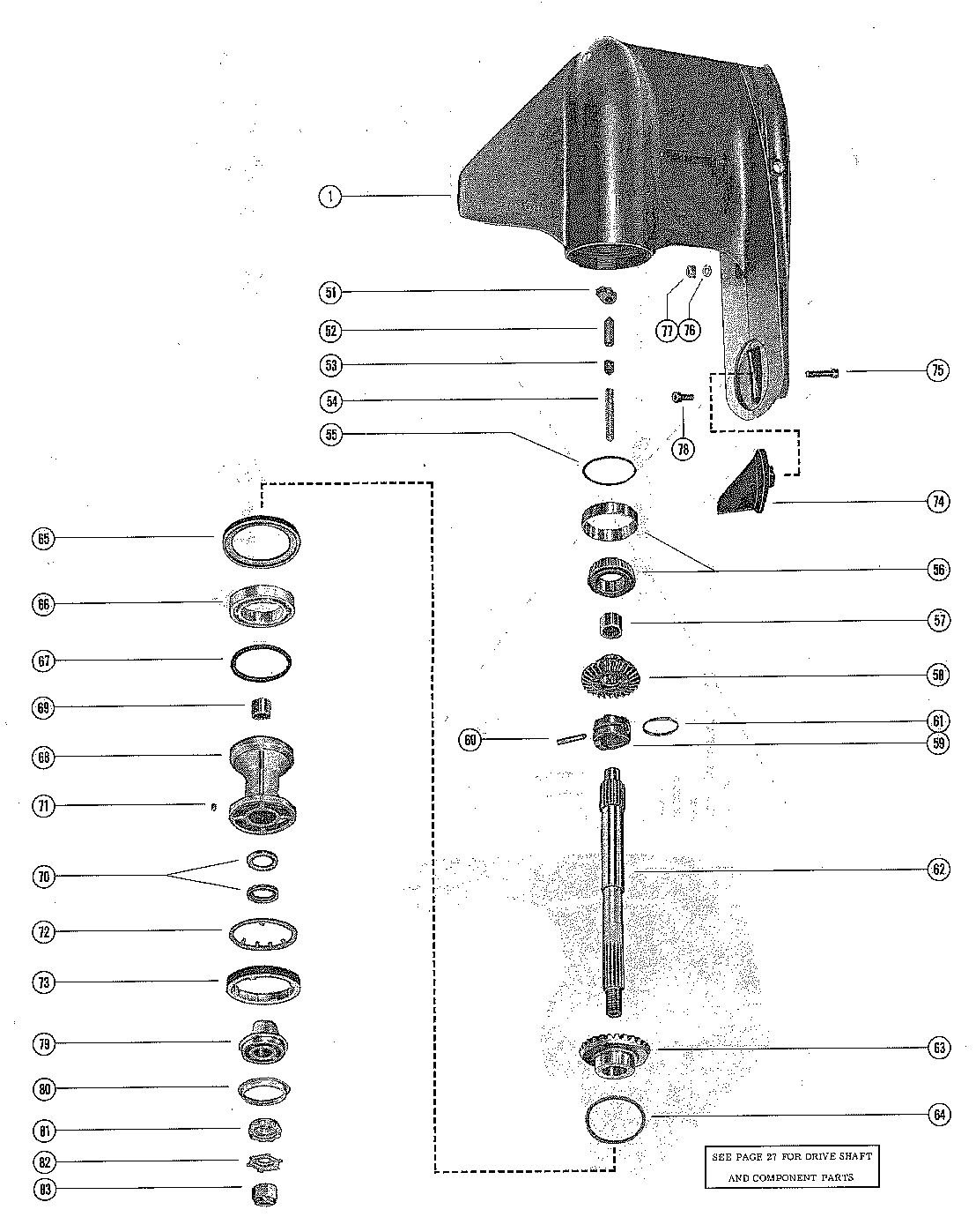 MERCURY MERC 1400EL-SS GEAR HOUSING ASSEMBLY, COMPLETE (PAGE 2)