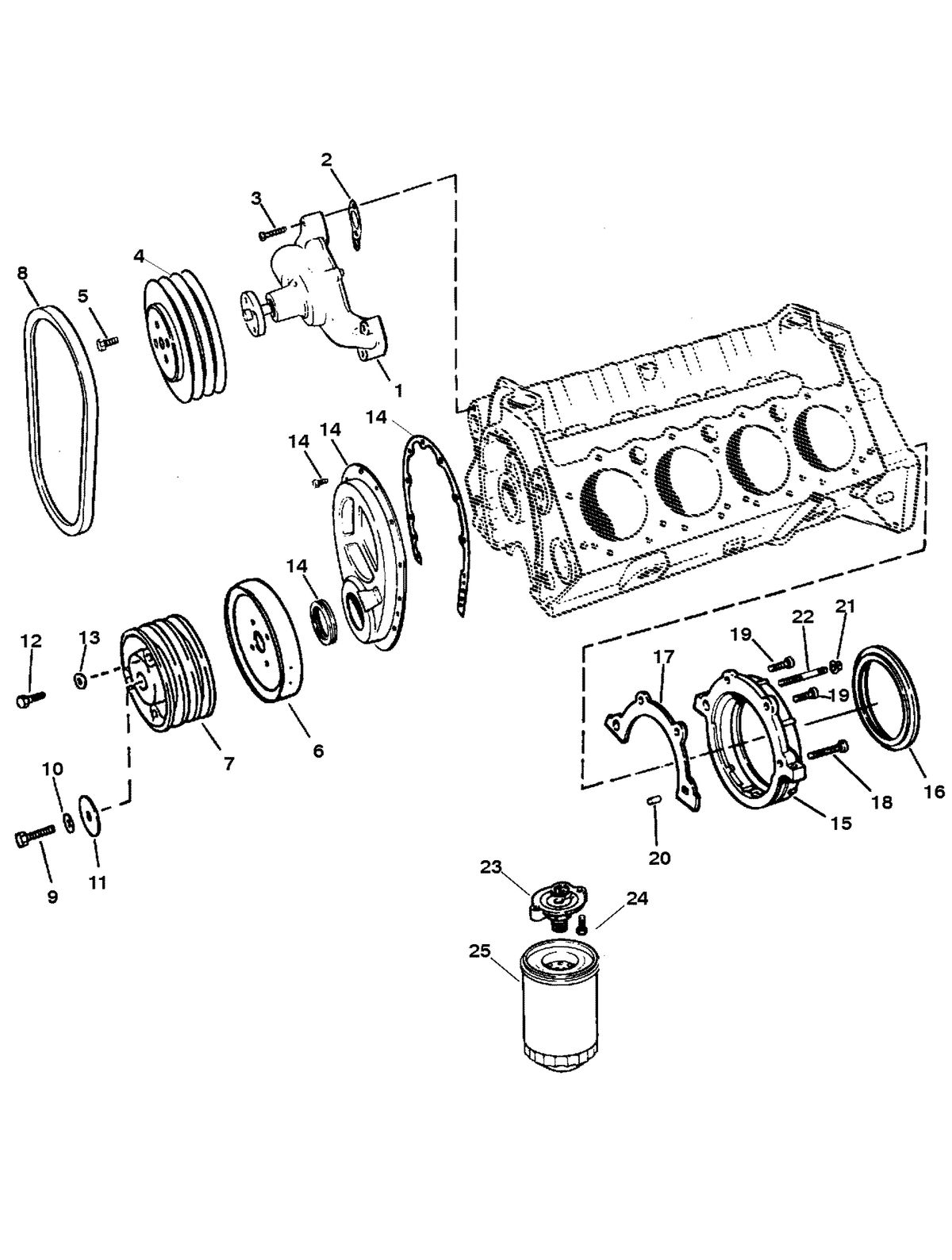 MERCRUISER 350 MAGNUM EFI TOURNAMENT SKI WATER PUMP AND FRONT COVER