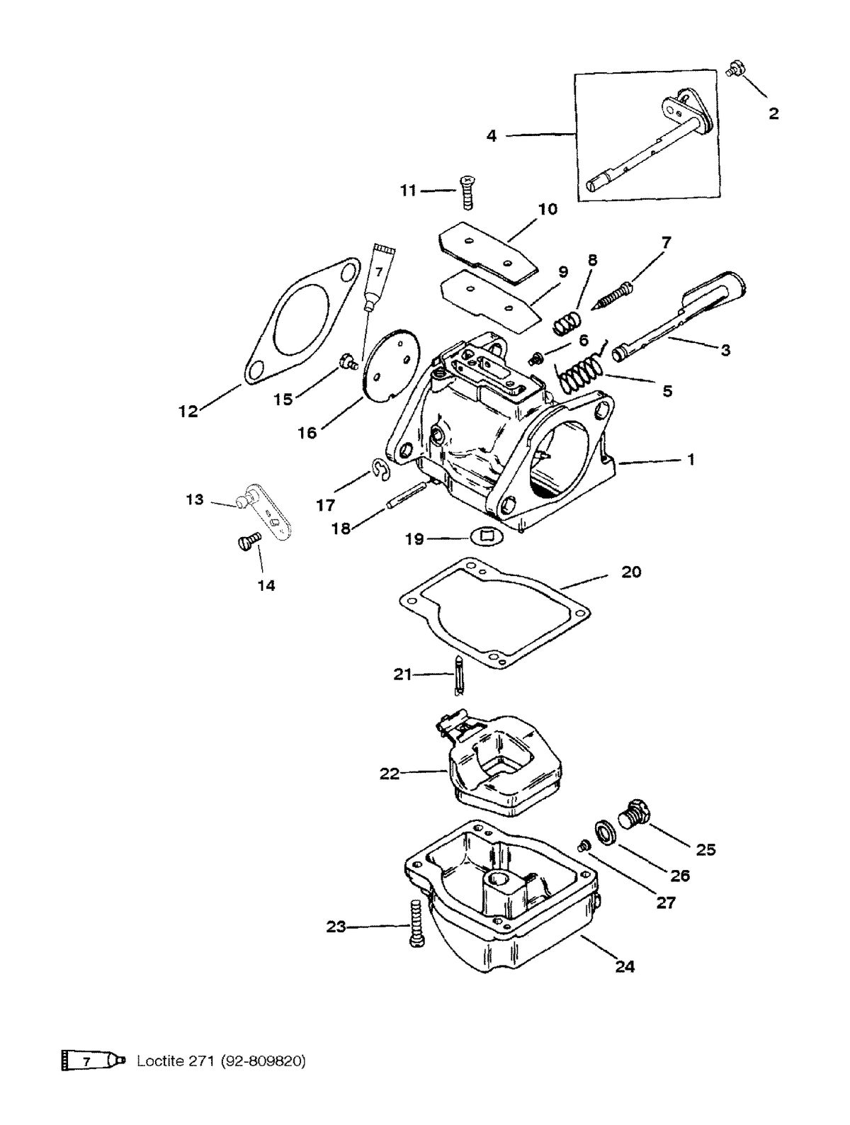 MERCURY/MARINER 50/55/60 JET 45 CARBURETOR