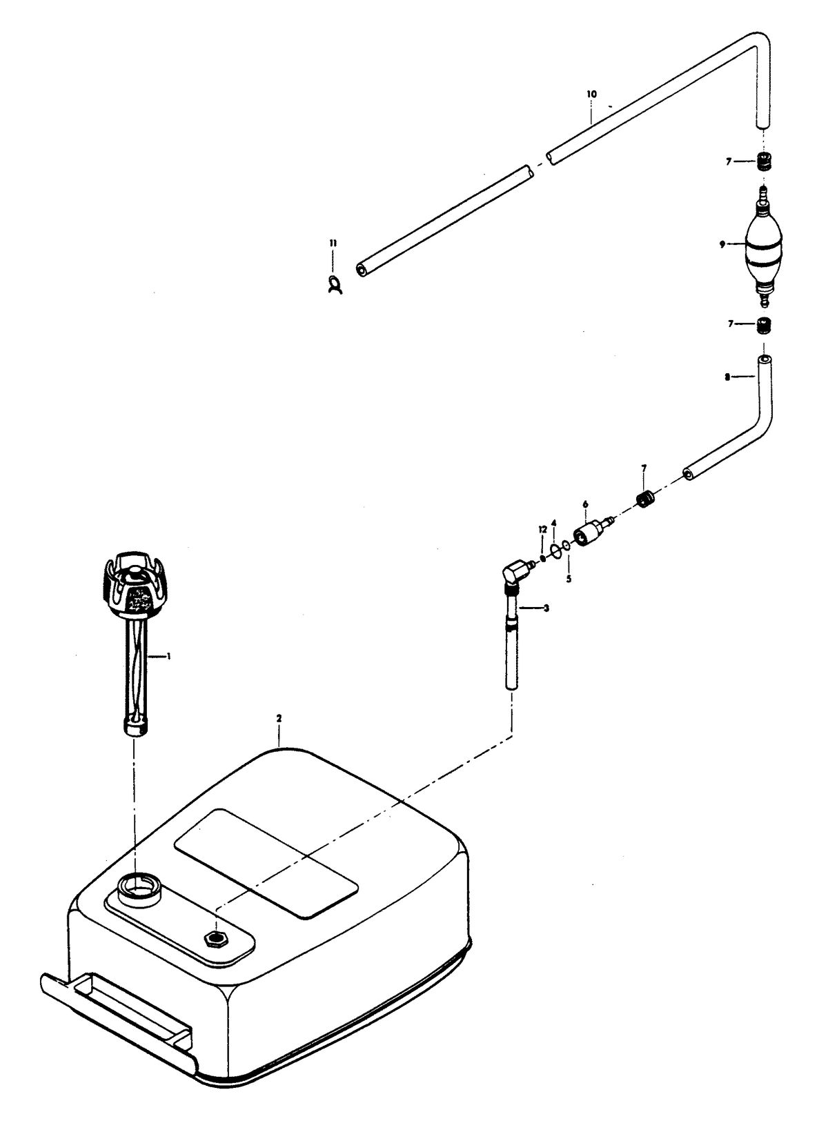 CHRYSLER 115 H.P. FUEL TANK AND LINE