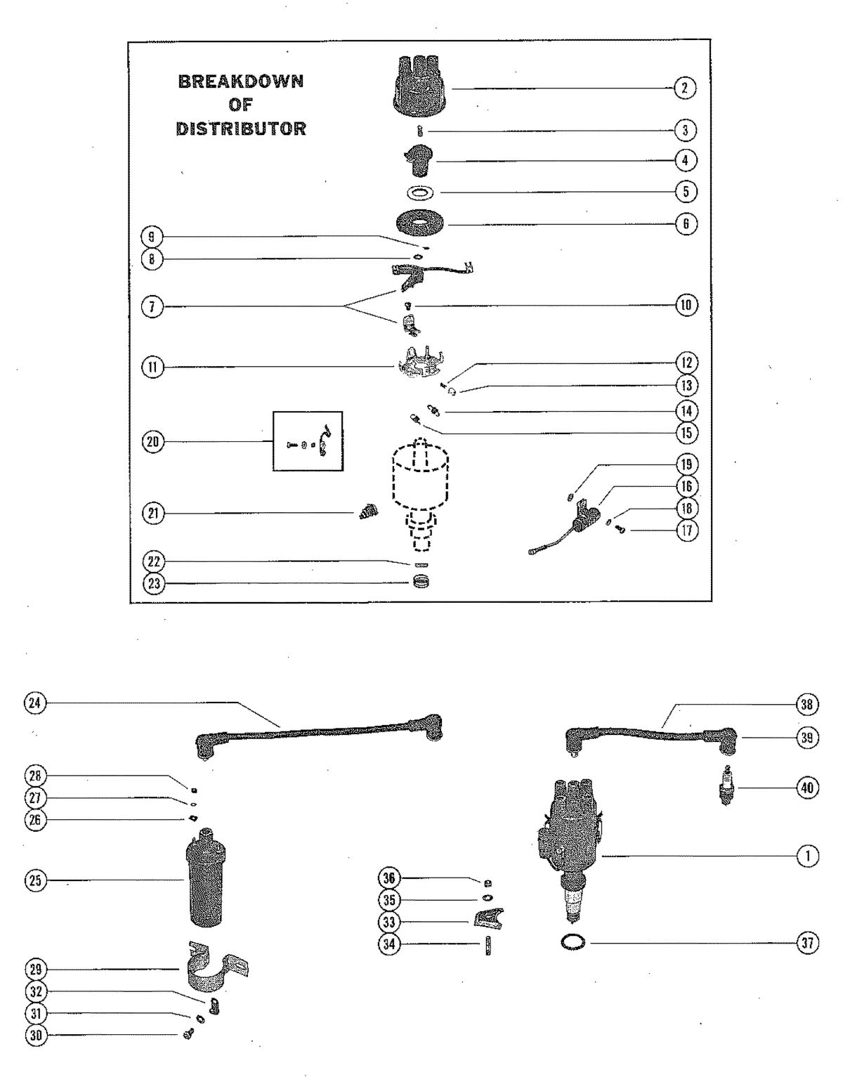 MERCRUISER 80 ENGINE AND 80 STERNDRIVE DISTRIBUTOR ASSEMBLY AND COIL