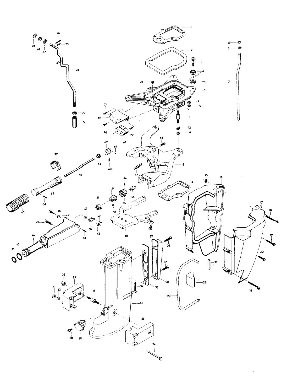 CHRYSLER 25 H.P. MOTOR LEG
