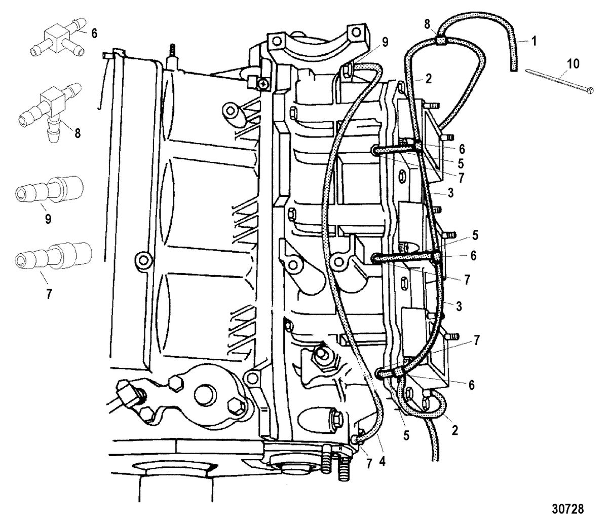 MERCURY/MARINER 150/175/200 EFI BLEED SYSTEM(STARBOARD)
