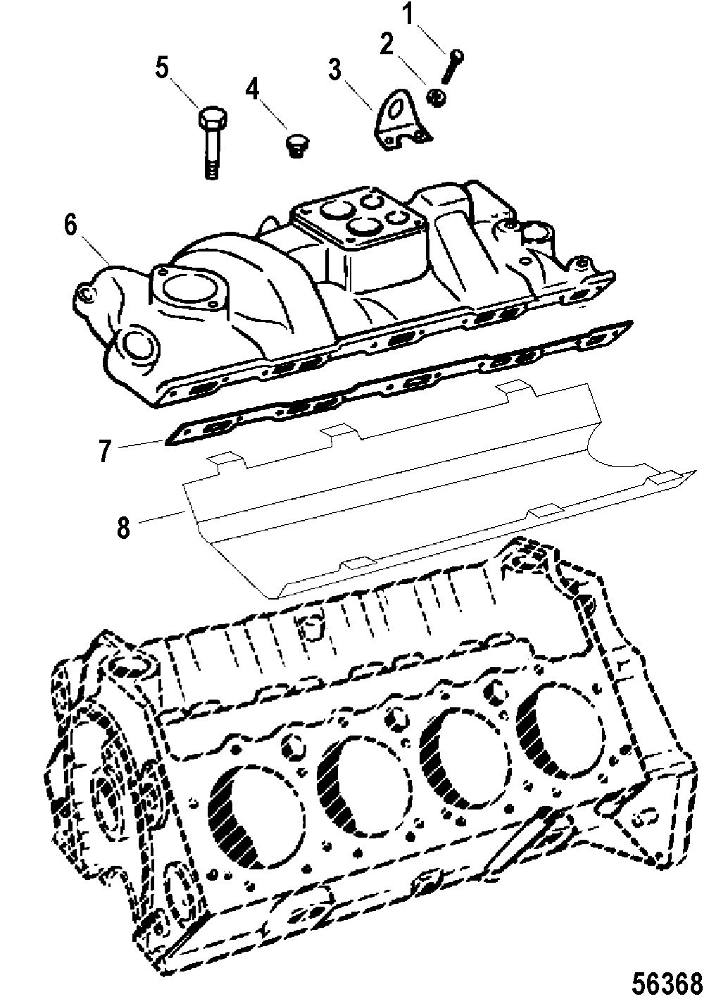 MERCRUISER 540 STROKER 4V Intake Manifold and Front Cover