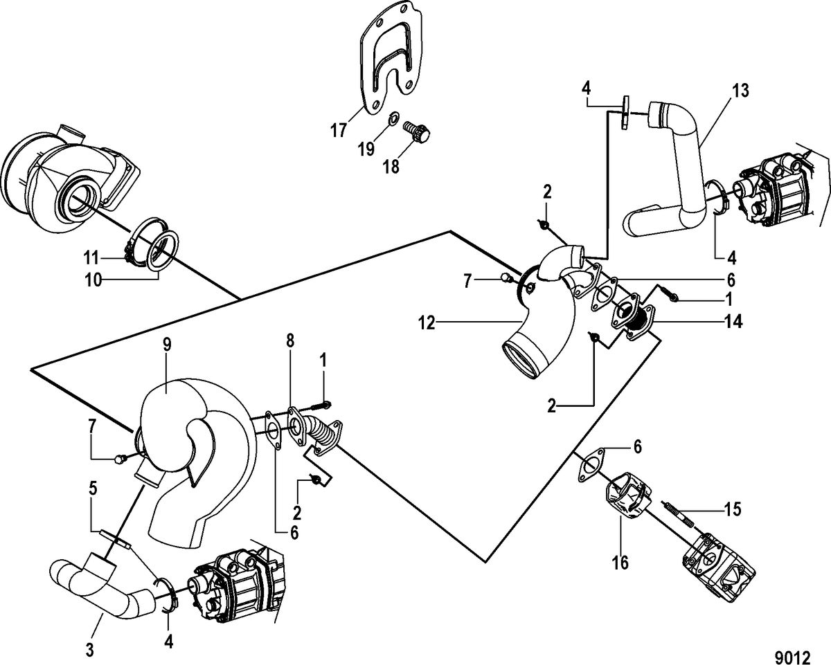 MERCRUISER CUMMINS/MERCRUISER DIESEL 2.8L-200/170 Exhaust Elbow