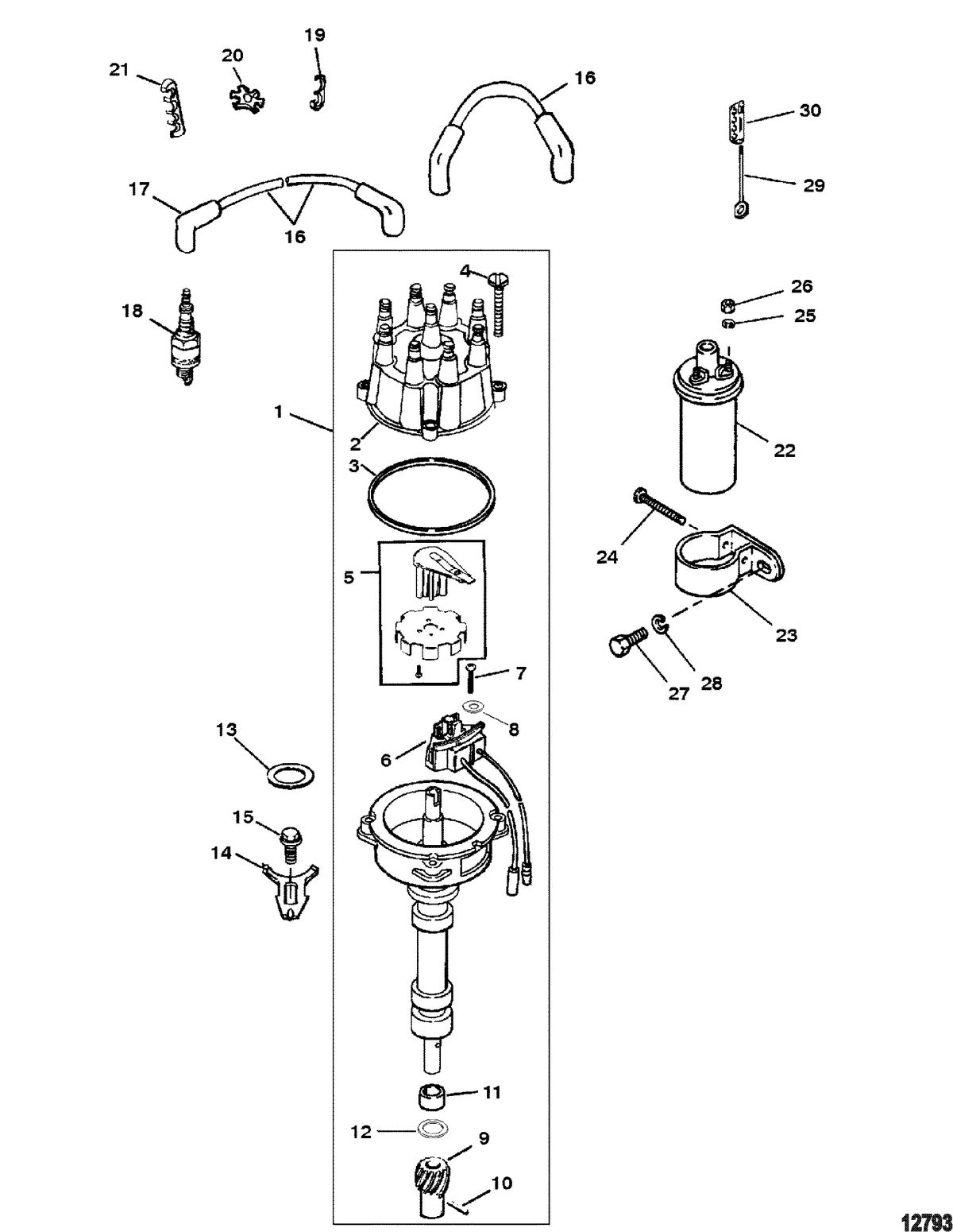 MERCRUISER MX 6.2L MPI BRAVO ENGINE Distributor And Ignition Components
