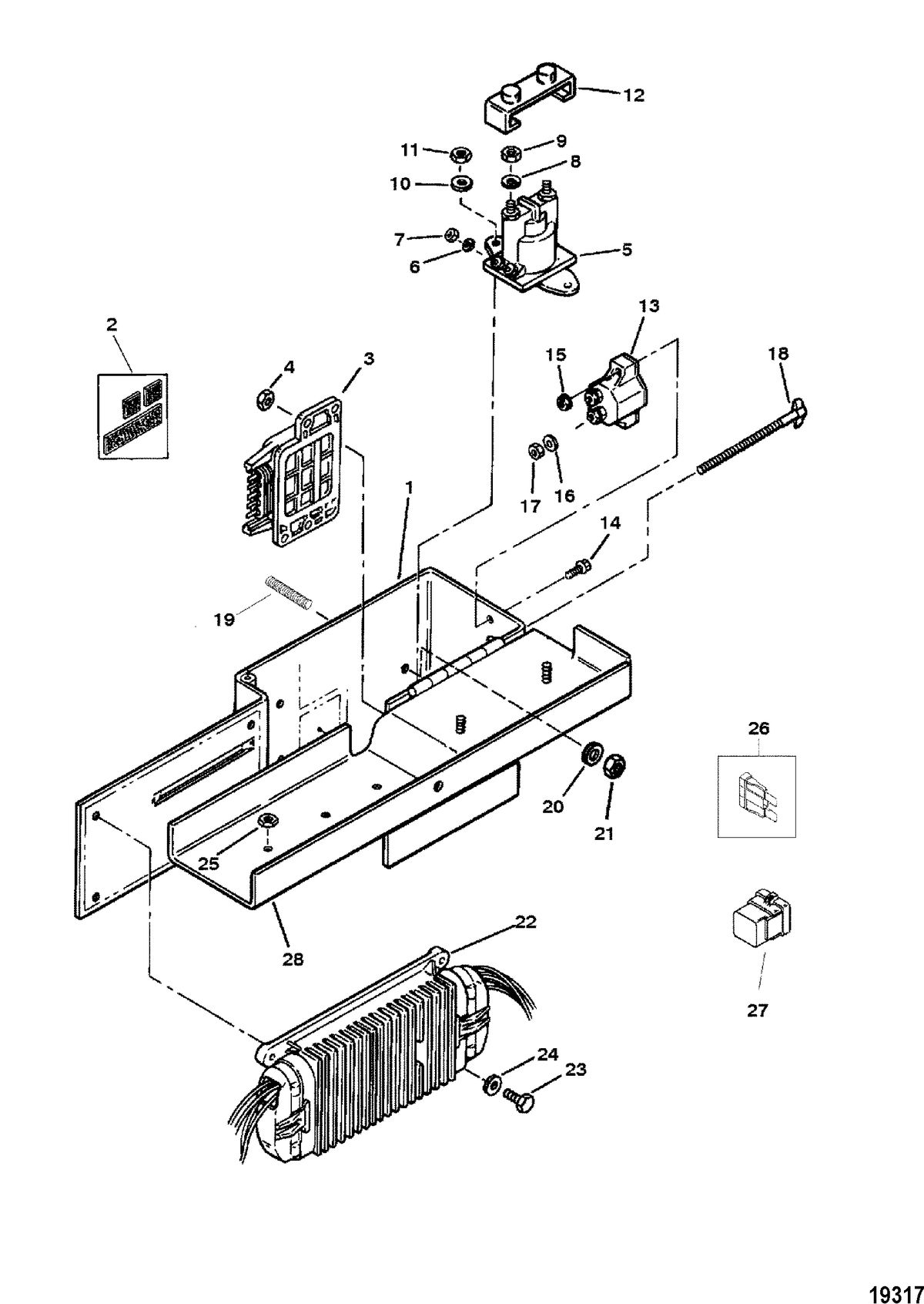 MERCRUISER 350 MAG MPI (GEN+)MIE Electrical Box and Components