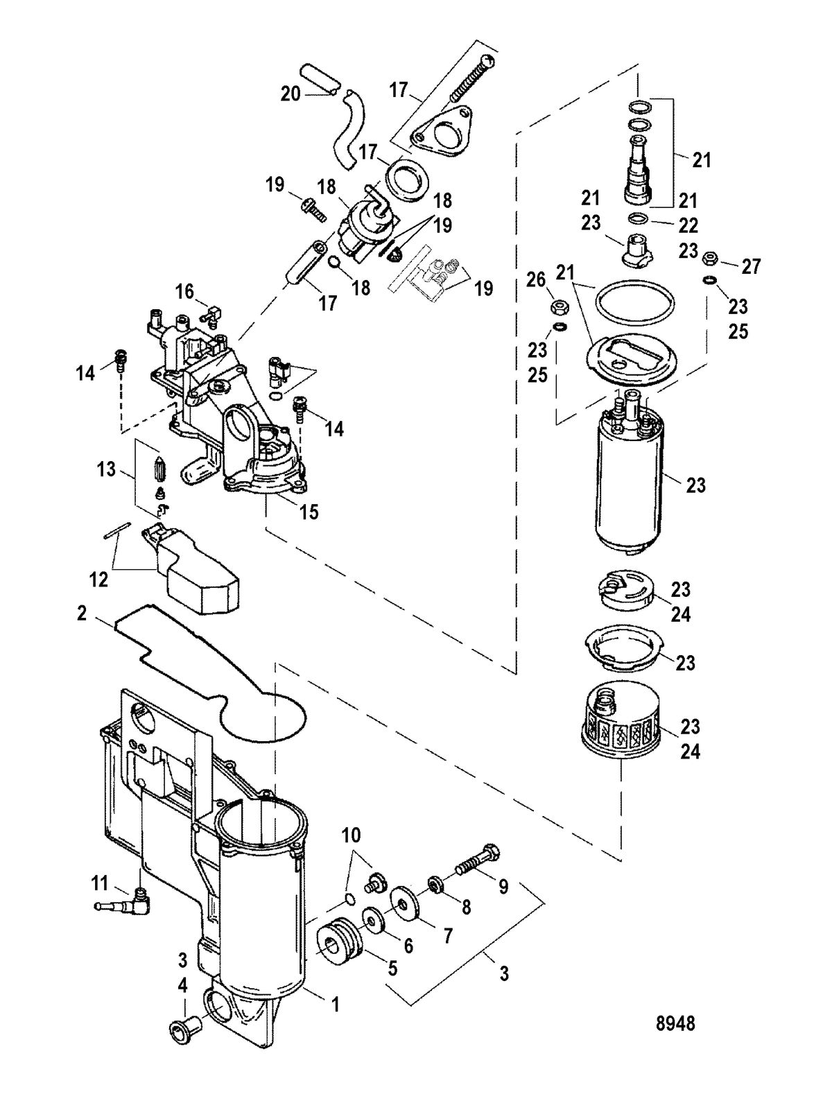 RACE OUTBOARD 150/200 PRO-MAX/SUPER MAGNUM (EFI) Fuel Management System(0G367000 and Up)