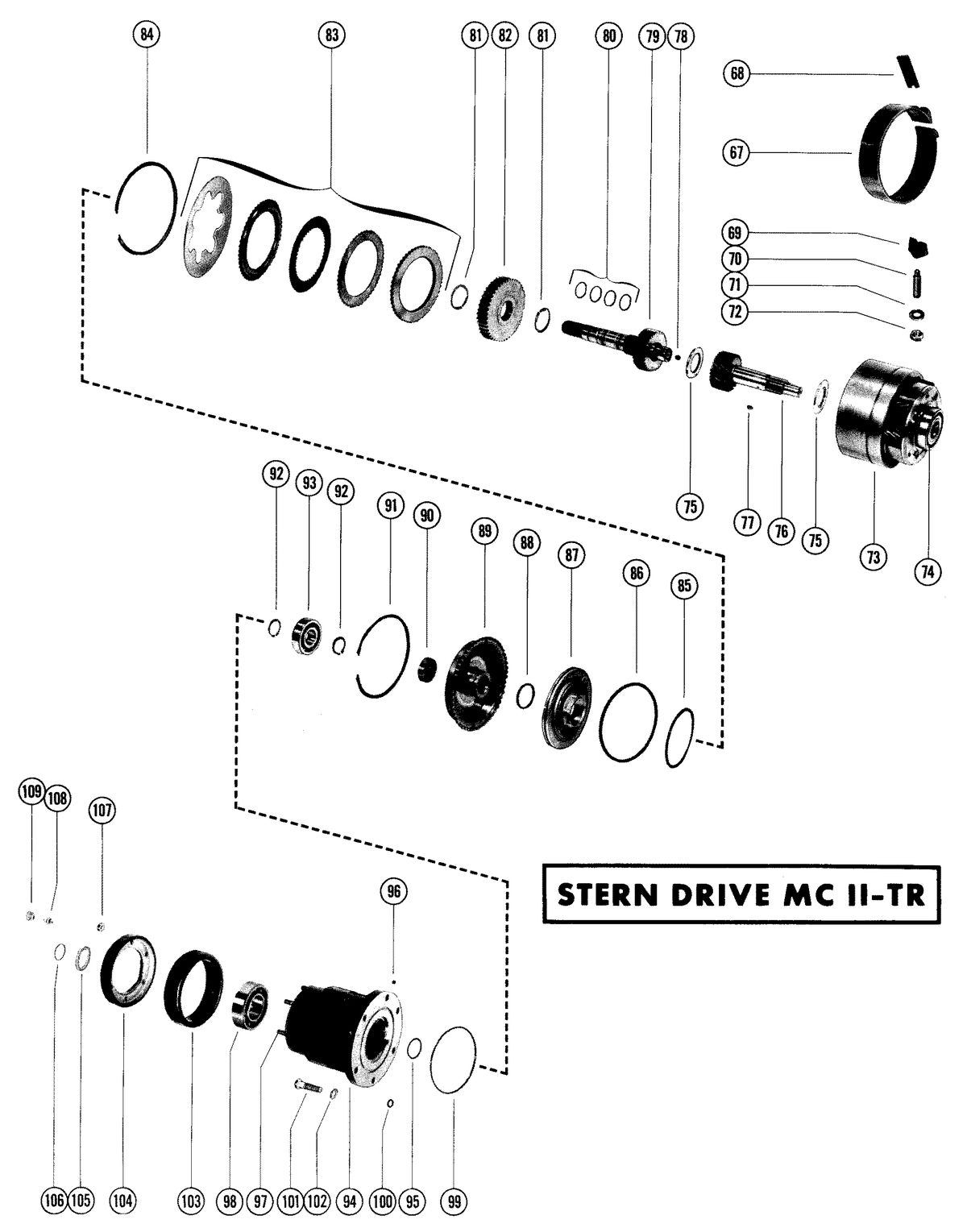 MERCRUISER 225 ENGINE TRANSMISSION ASSEMBLY (STERN DRIVE MC II-TR) CONT.