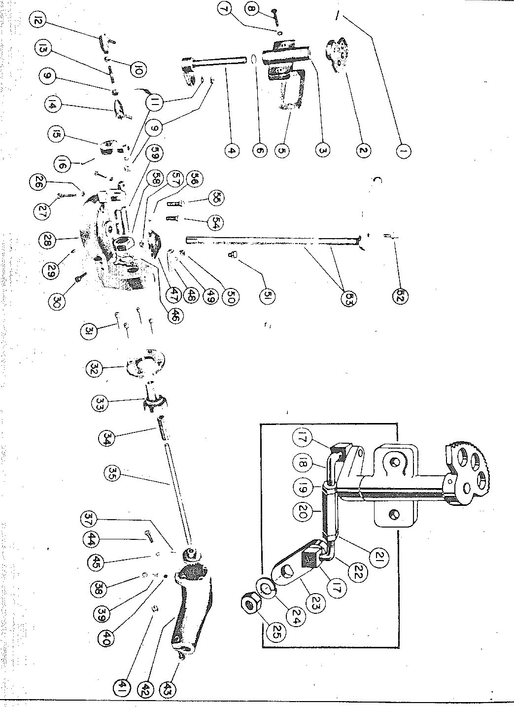 MARK KH7, MARK 15, MARK 20 THROTTLE AND SHIFT MECHANISM