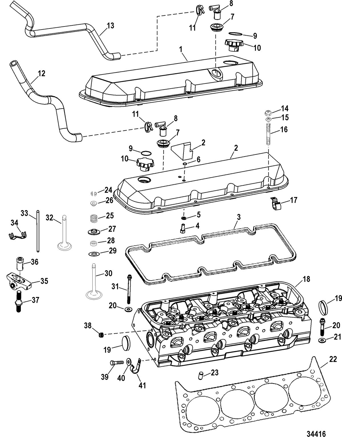 RACE STERNDRIVE 600 SCI Engine Components(Cylinder Head)