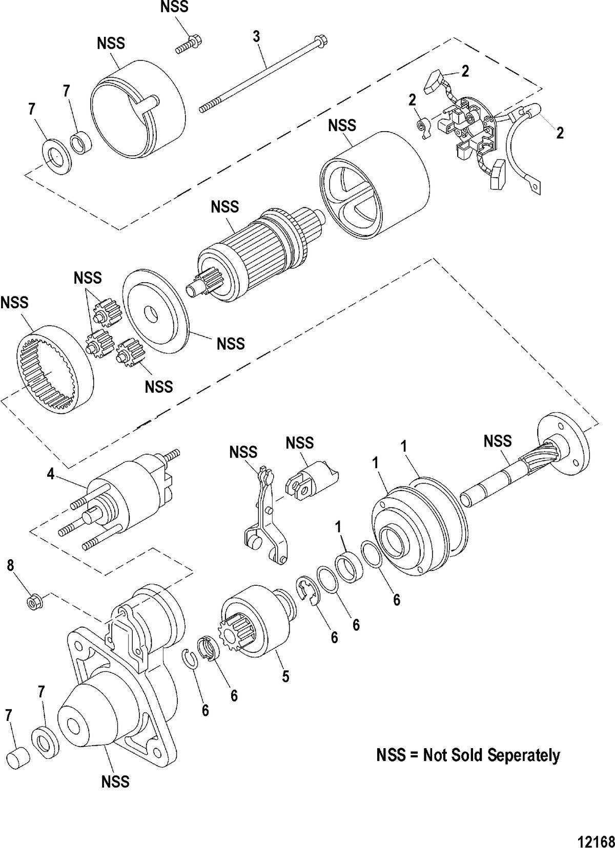 MERCRUISER CUMMINS/MERCRUSER DIESEL 1.7L-120 Starter Motor