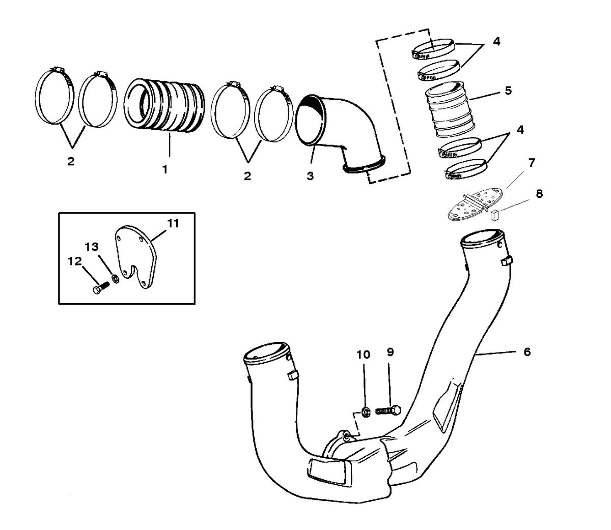 MERCRUISER 350 MAGNUM BRAVO (EFI-MP GEN+) EXHAUST SYSTEM