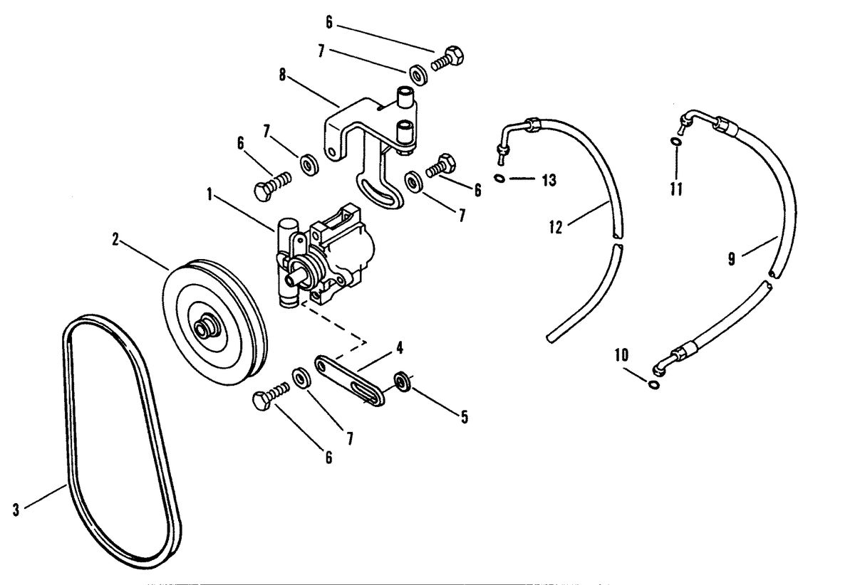 MERCRUISER D7.3L/270 DIESEL ENGINE (STERN DRIVE/INBOARD) POWER STEERING PUMP/HOSES (STERN DRIVE)
