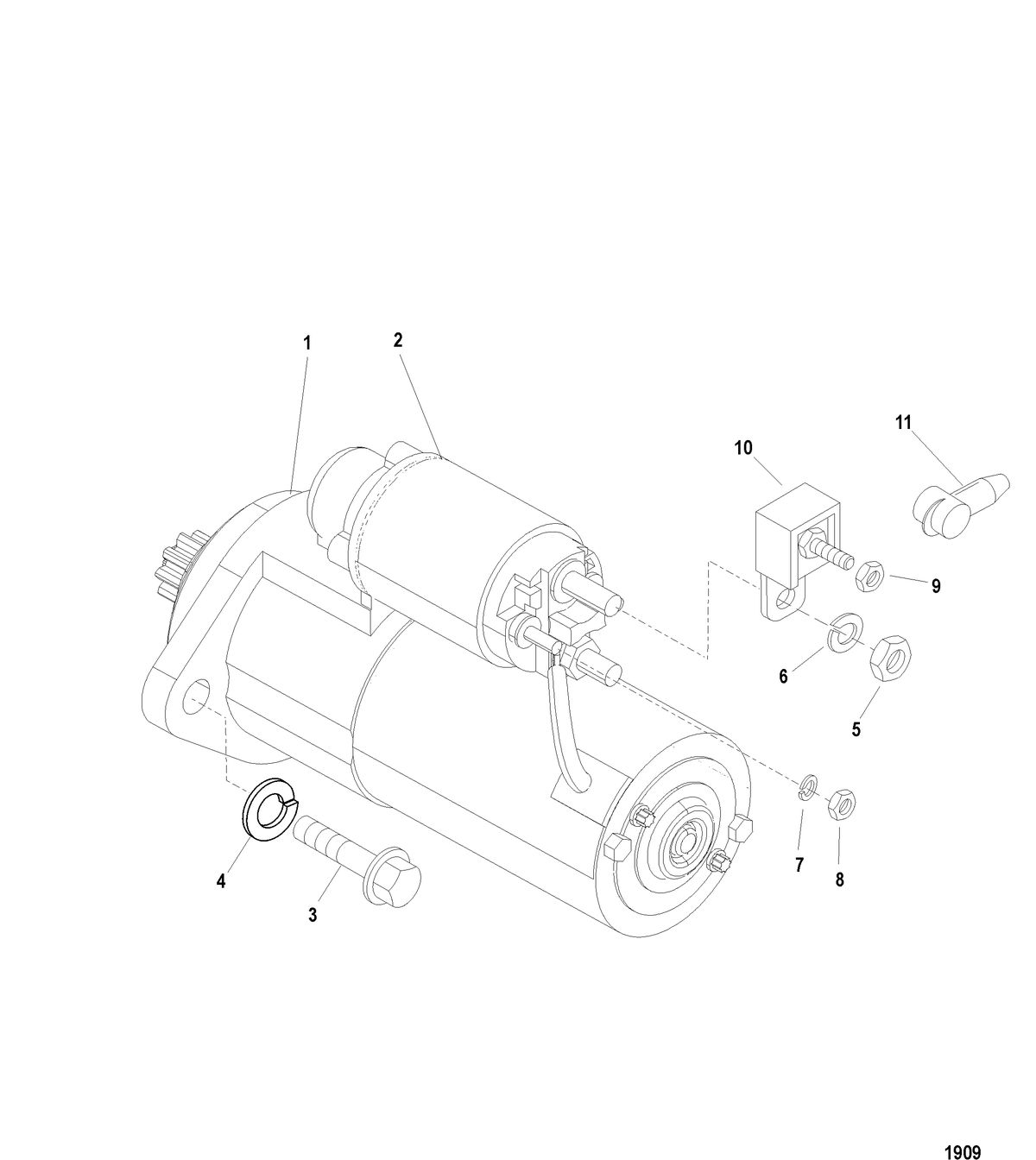 MERCRUISER 5.7L CARB (MIE) (GEN+) STARTER MOTOR(DELCO)