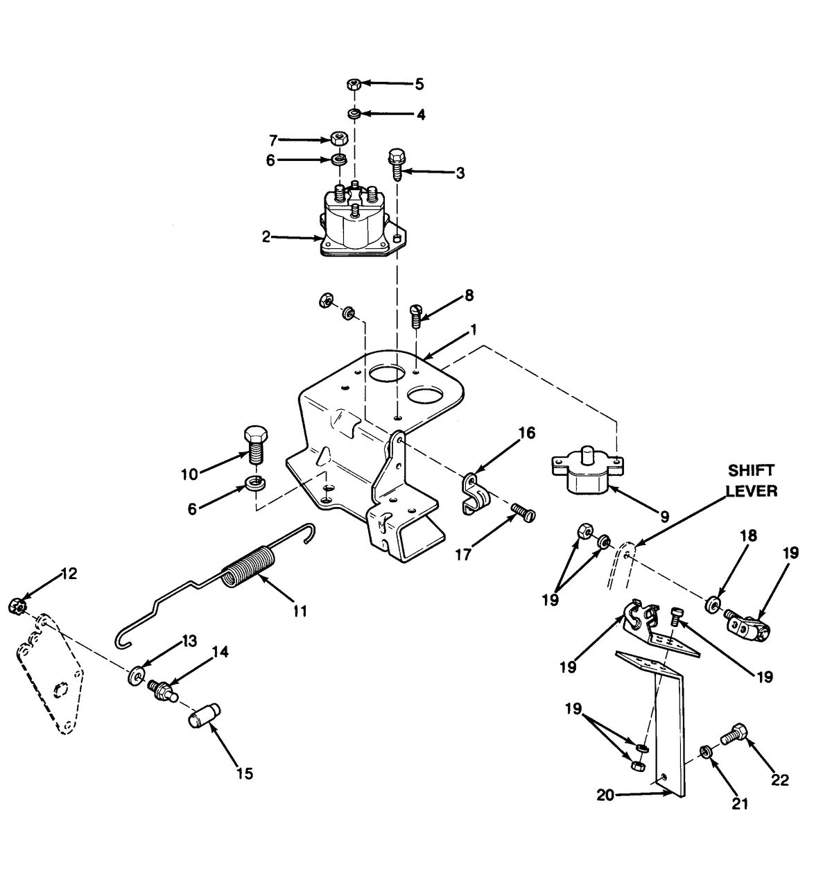 U.S. MARINE US MARINE 460 INBOARDS THROTTLE AND RELAY BRACKET, SHIFT BRACKET