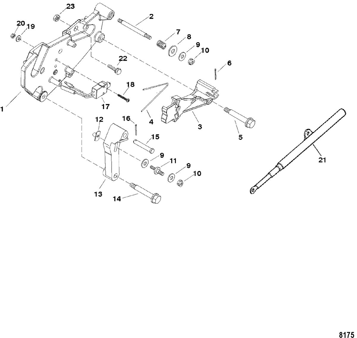 MERCRUISER 3.0L/LX ALPHA ONE Shift Bracket(Use With Stamped Steel Rocker Cover)