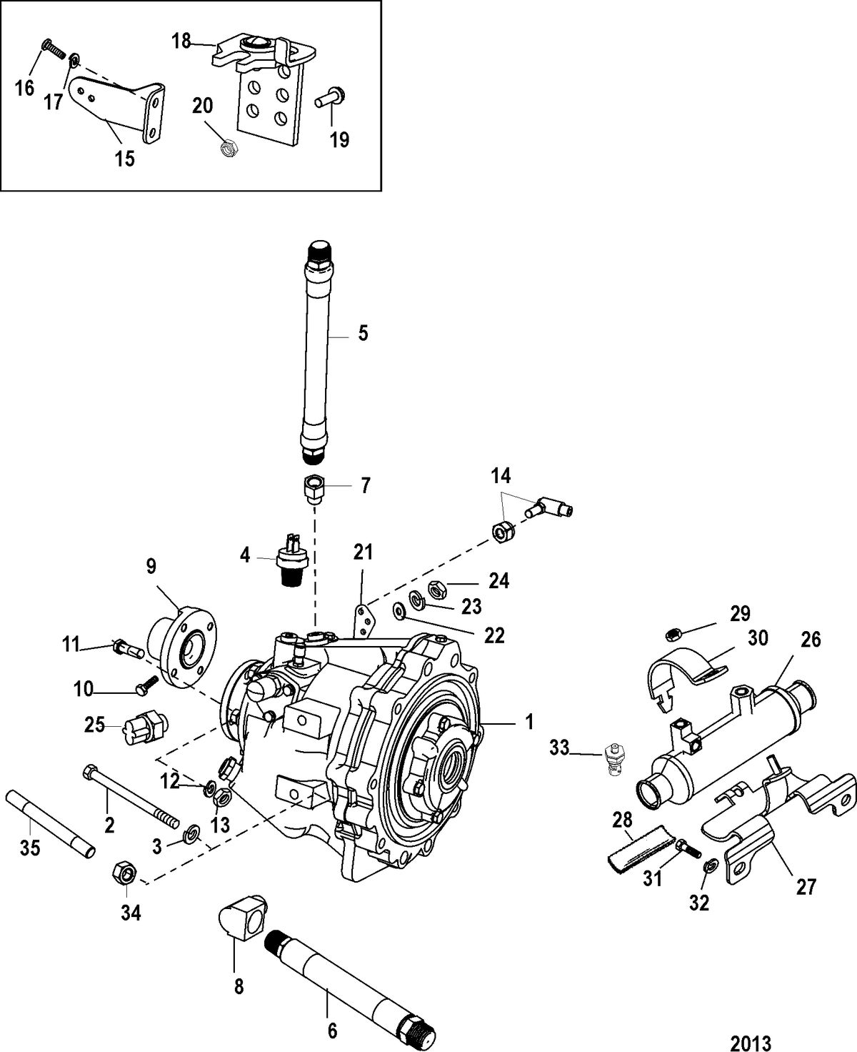 MERCRUISER 5.7L MPI SKI EC Transmission And Related Parts(Borg-Warner 71C &72C)