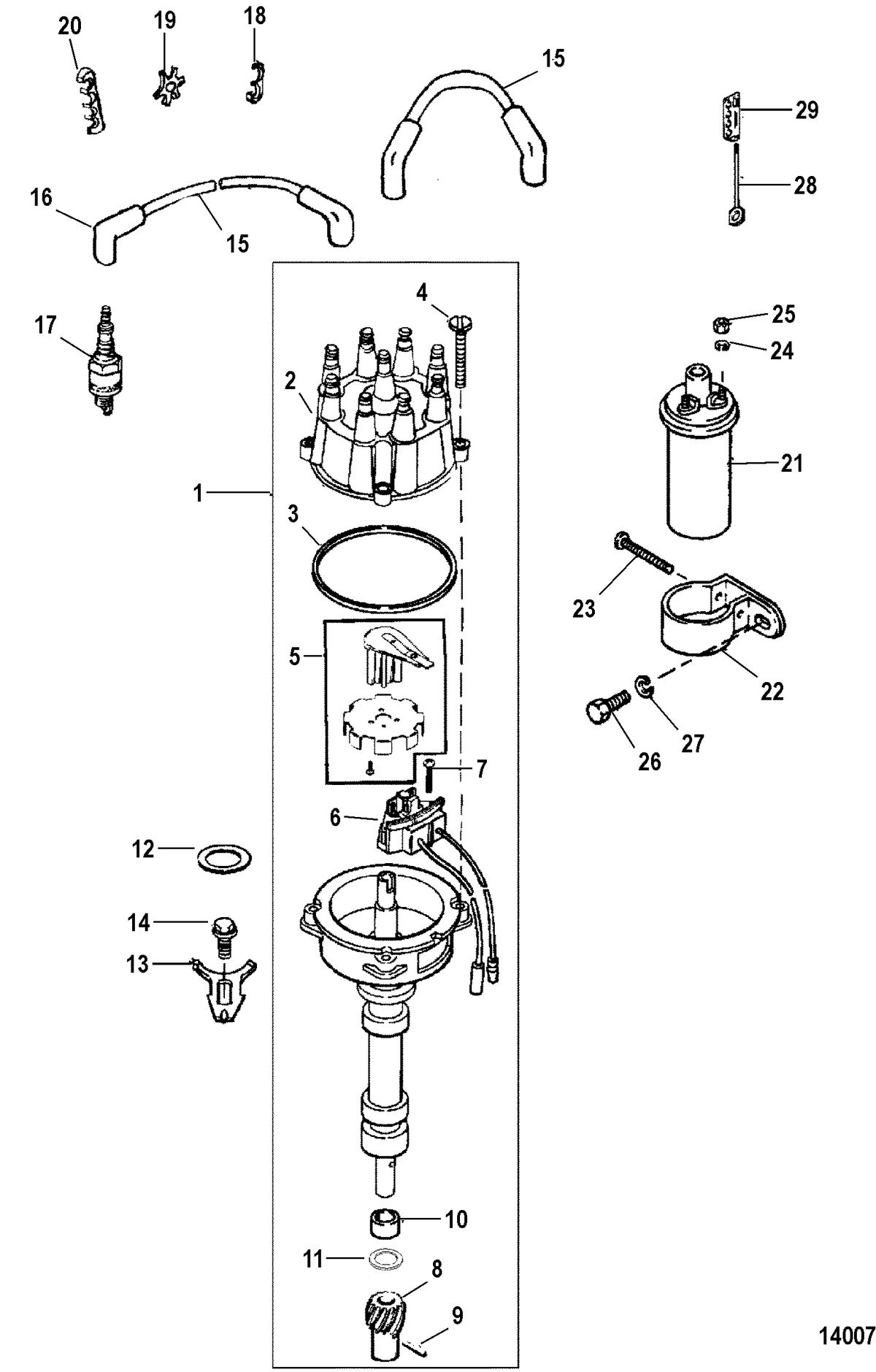 MERCRUISER 5.0L/5.7L ALPHA/BRAVO GEN+ Distibutor And Ignition Components