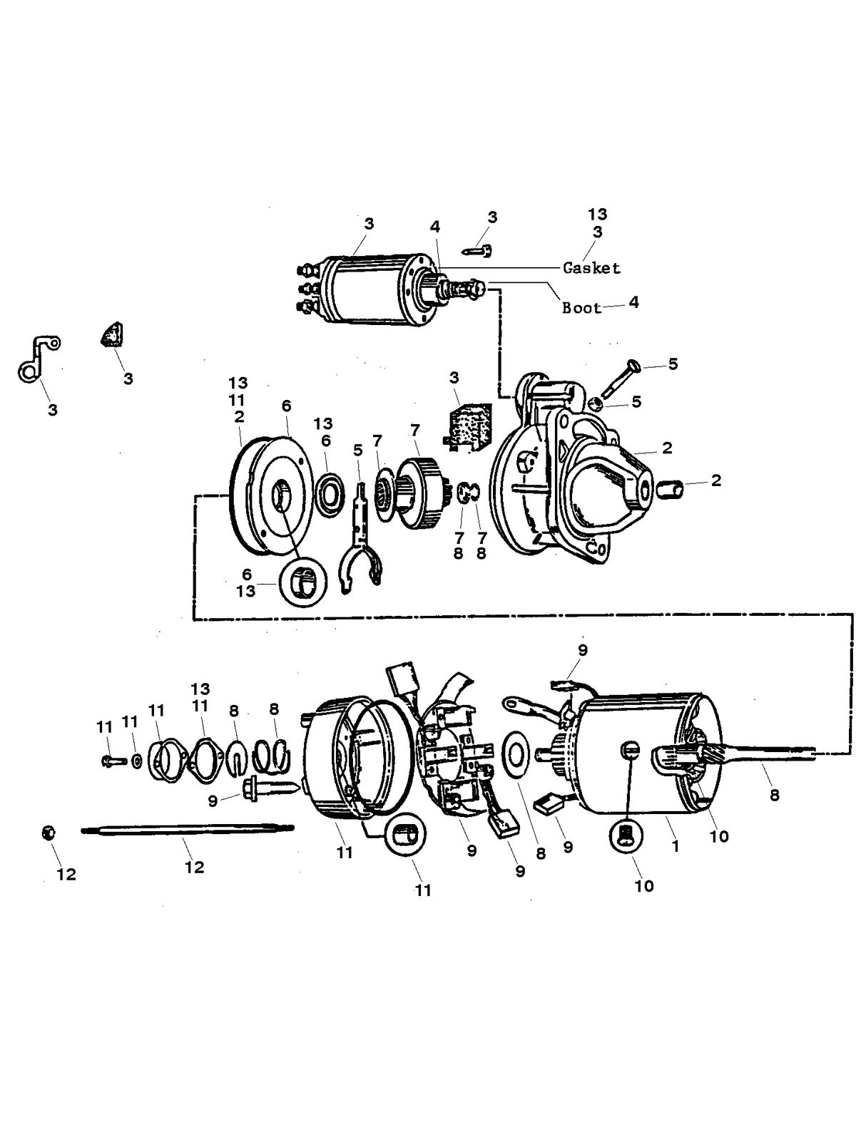 MERCRUISER 500 CARB (502CID) 8.2L ENGINE (GEN VI) STARTER ASSEMBLY (50-808011A1) (DRIVELINE)