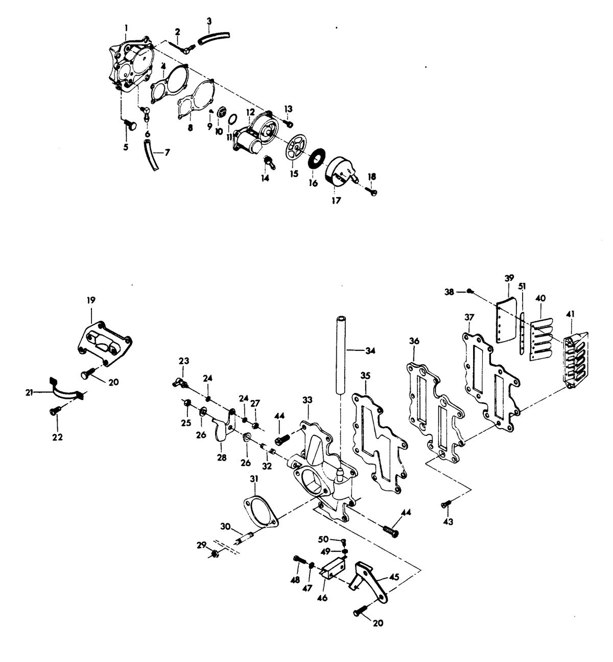 CHRYSLER 100 H.P. FUEL PUMP AND REED PLATE