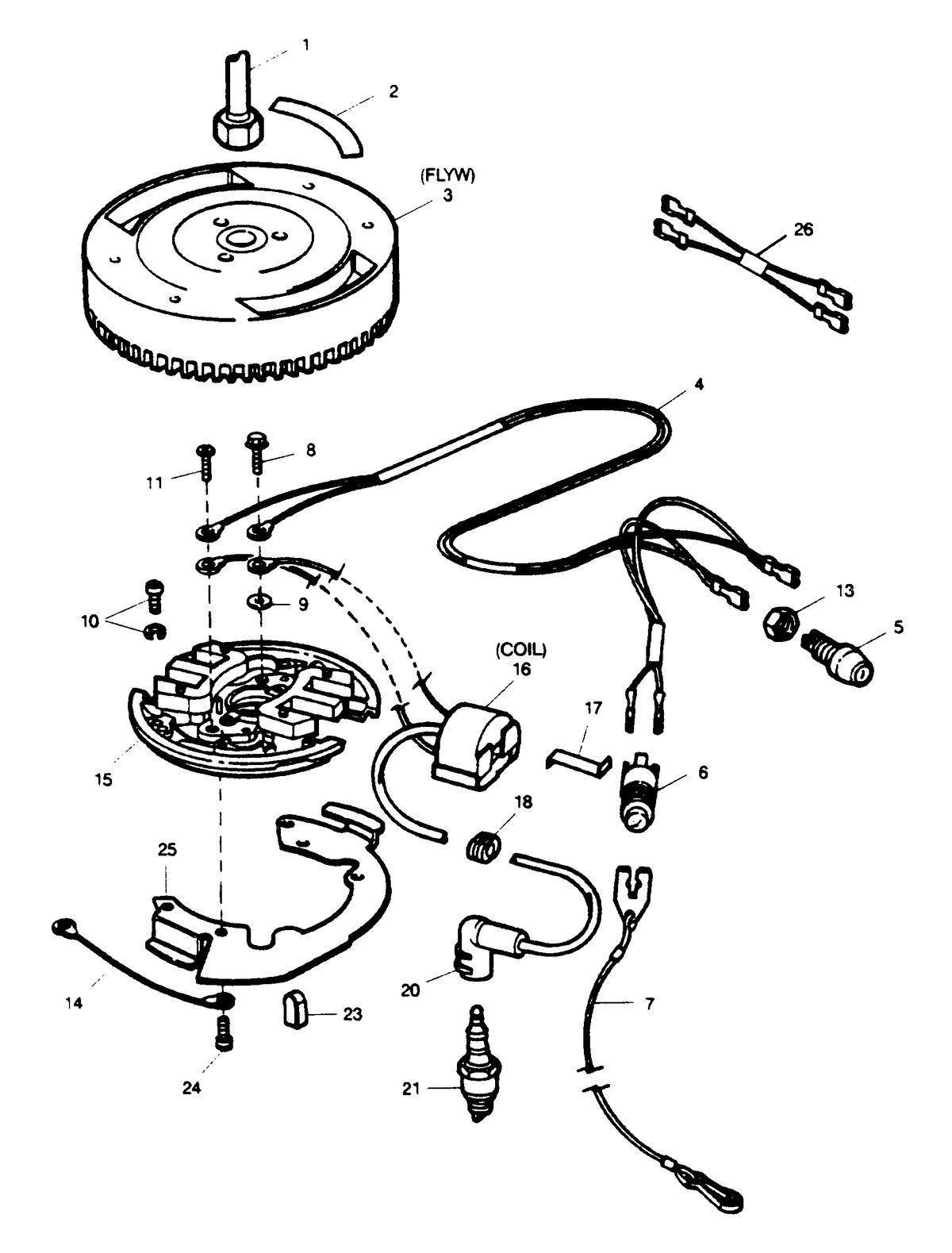 SEARS 15 H.P. 15"(38.1CM) LEG OUTBOARD MOTOR Ignition System