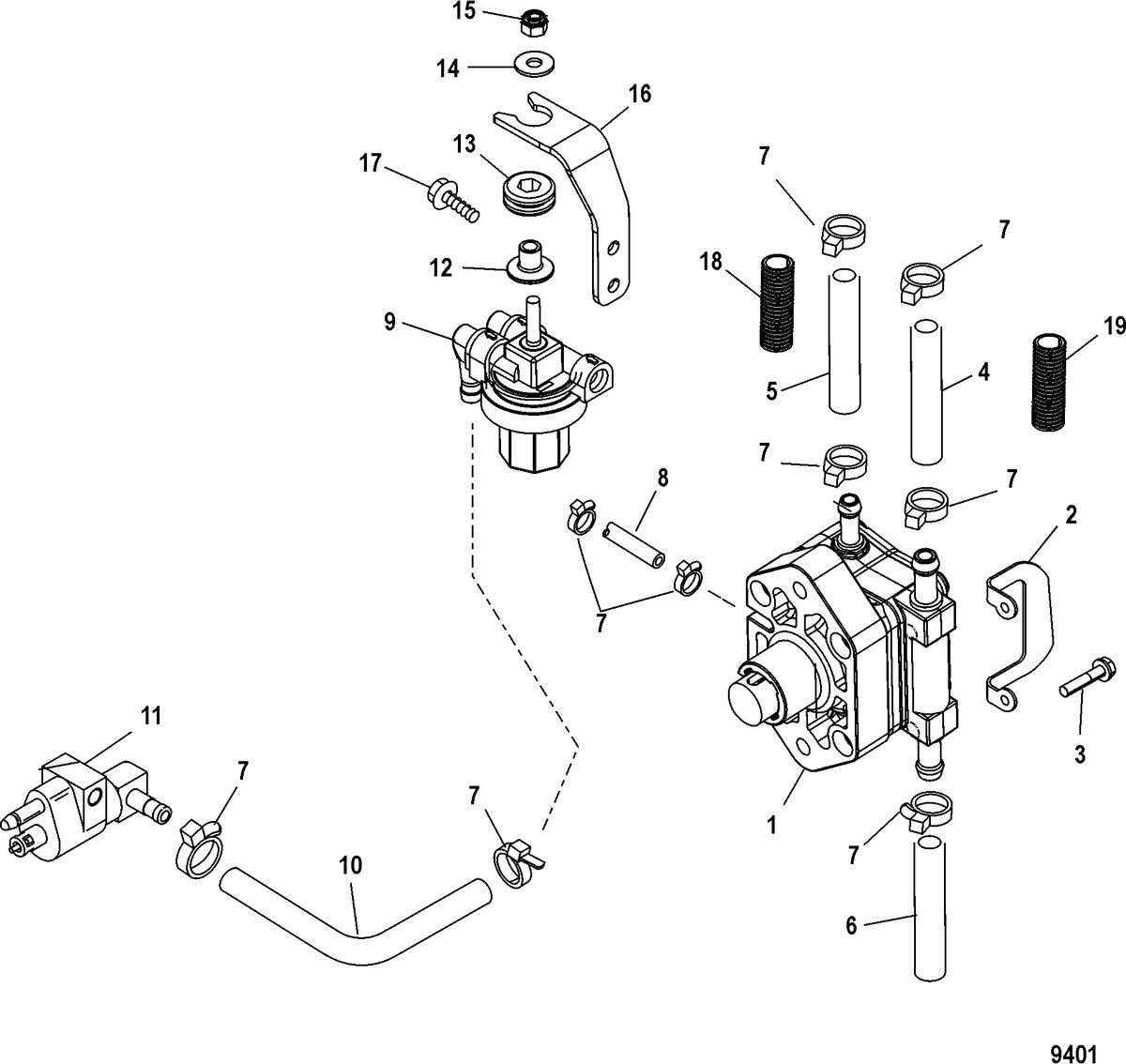 MERCURY/MARINER 40/50/60 EFI (4 CYLINDER) 4-STROKE Fuel Pump