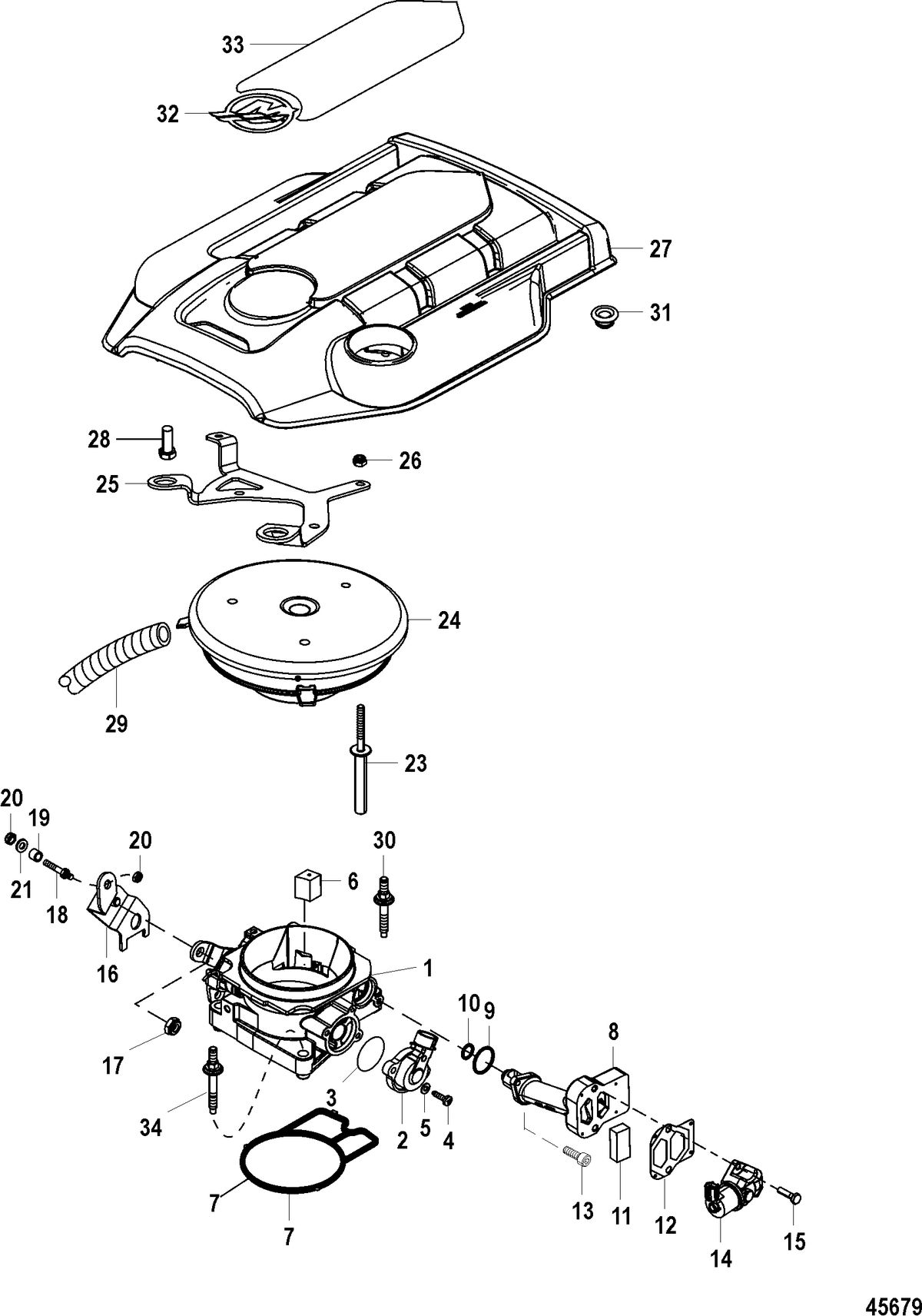 MERCRUISER 4.3L MPI ALPHA/BRAVO EC Throttle Body