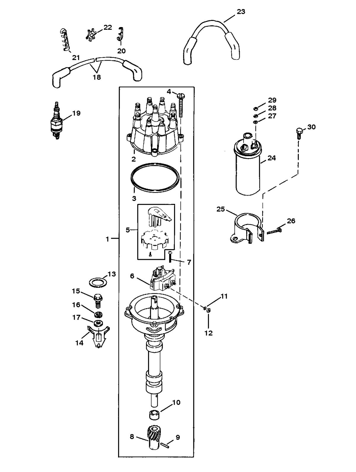 MERCRUISER 525 H.P. ENGINE DISTRIBUTOR & IGNITION COMPONENTS