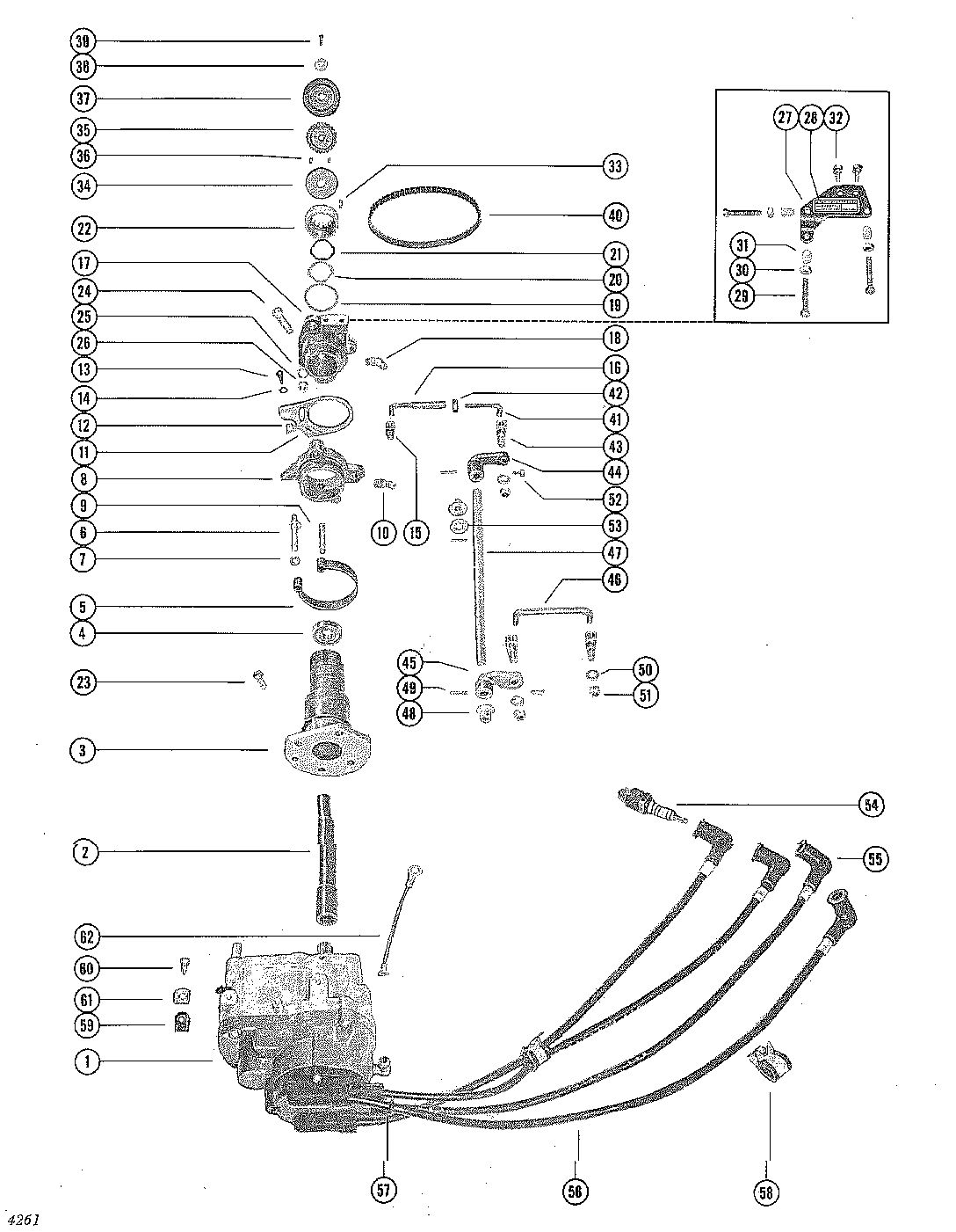 MERCURY MERC 400 MAGNETO ADAPTOR AND PILOT ASSEMBLY