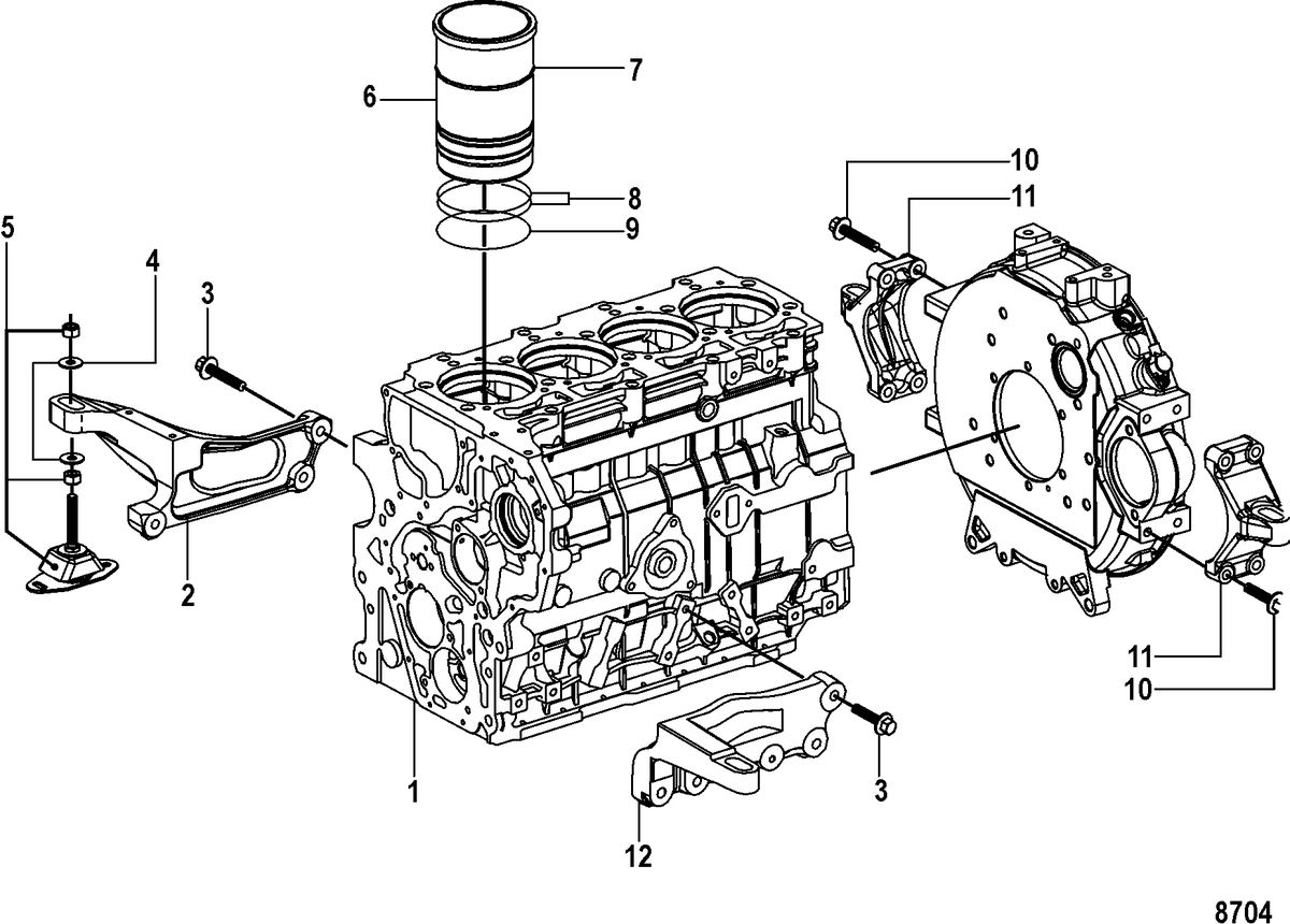 MERCRUISER CUMMINS/MERCRUISER DIESEL 2.8L-200/170 Cylinder Block