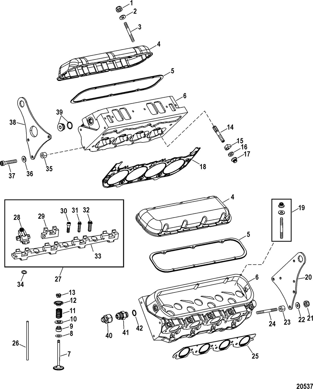 RACE STERNDRIVE 850 SCI Engine Components(Cylinder Head)