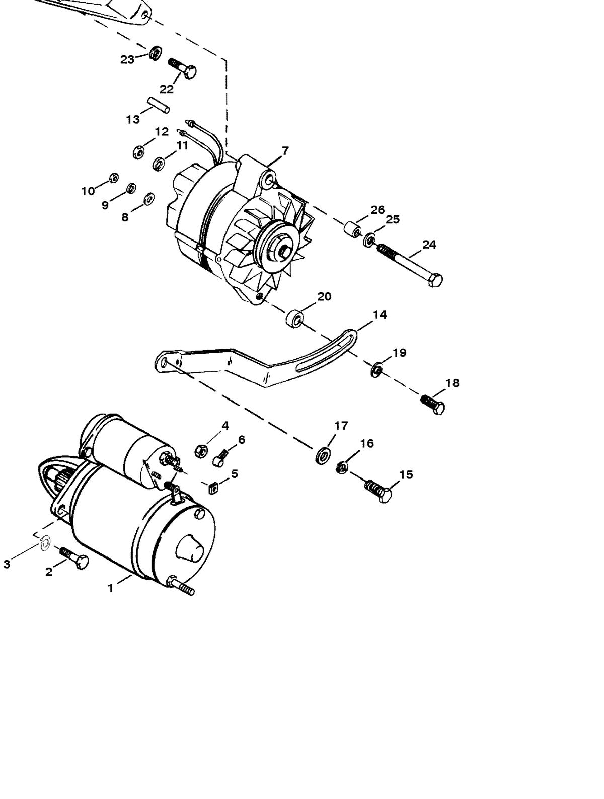 MERCRUISER 5.7L INBOARD ENGINE STARTER MOTOR AND ALTERNATOR