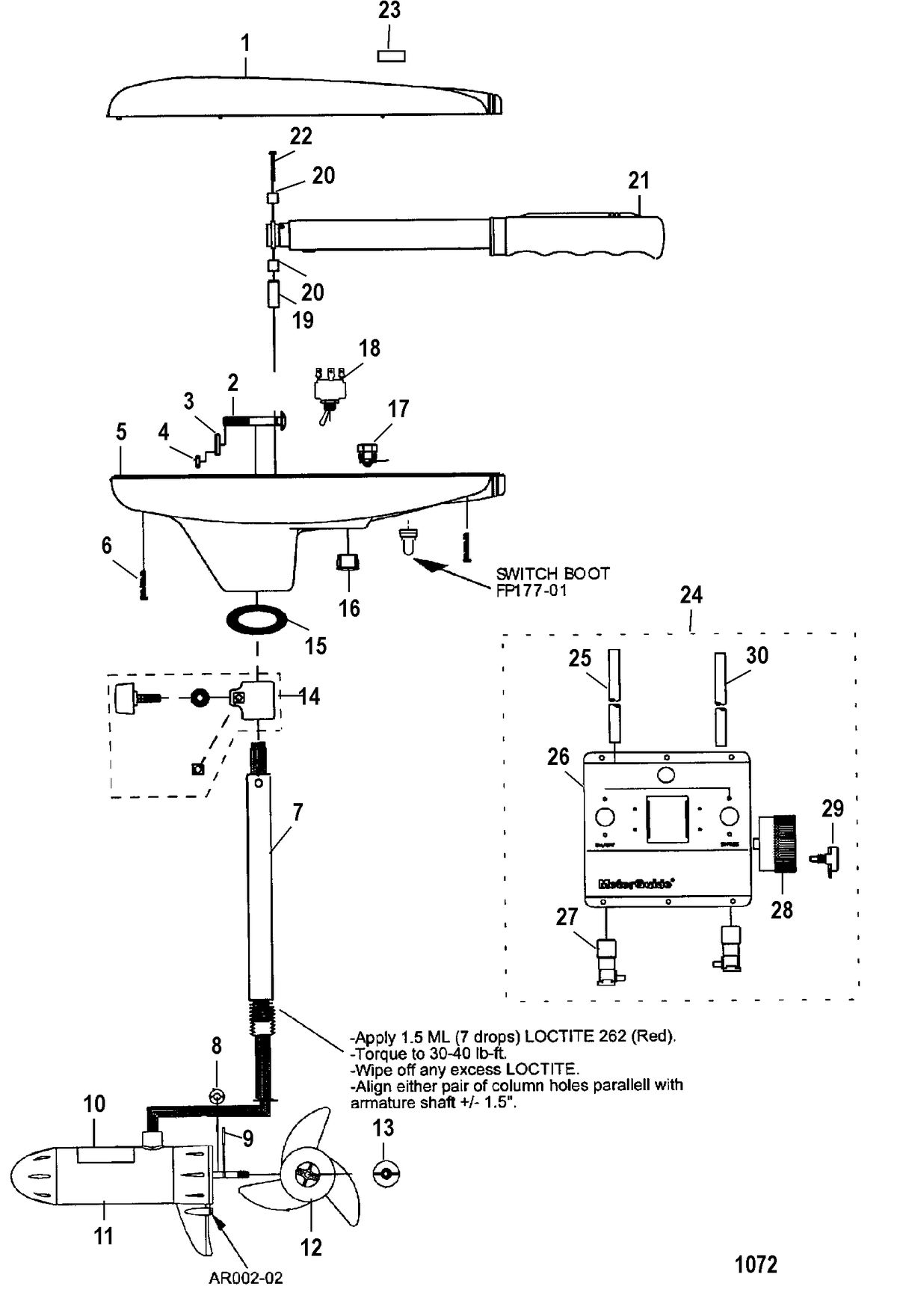 TROLLING MOTOR MOTORGUIDE 600 SERIES Complete Trolling Motor(Model 652) (12 Volt)