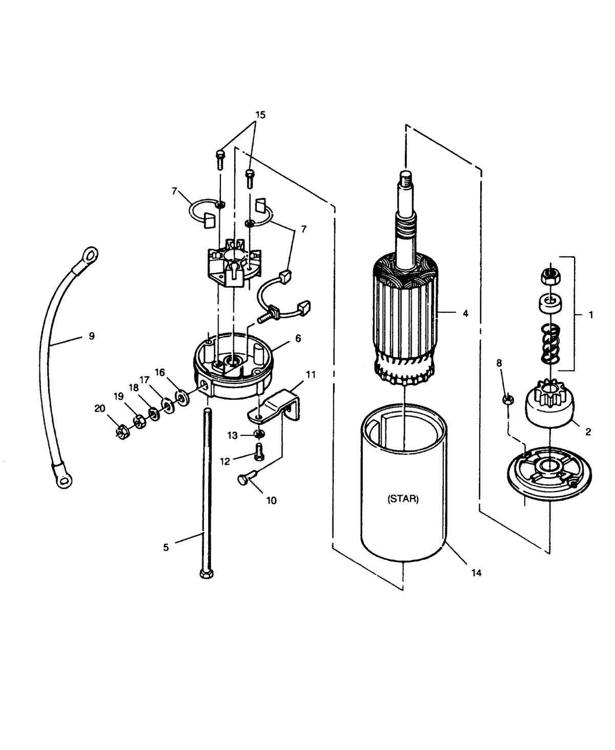 FORCE FORCE 1991 90 H.P. "C" MODELS STARTER